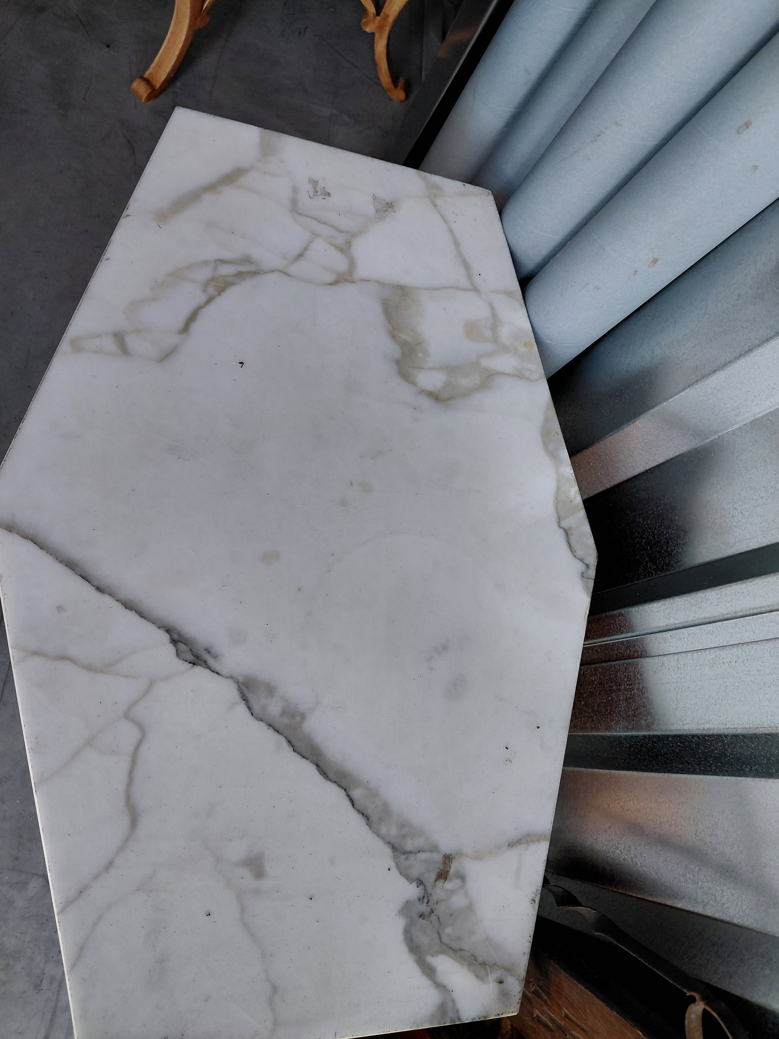 Vintage Mid Century Marble Top Table - 3