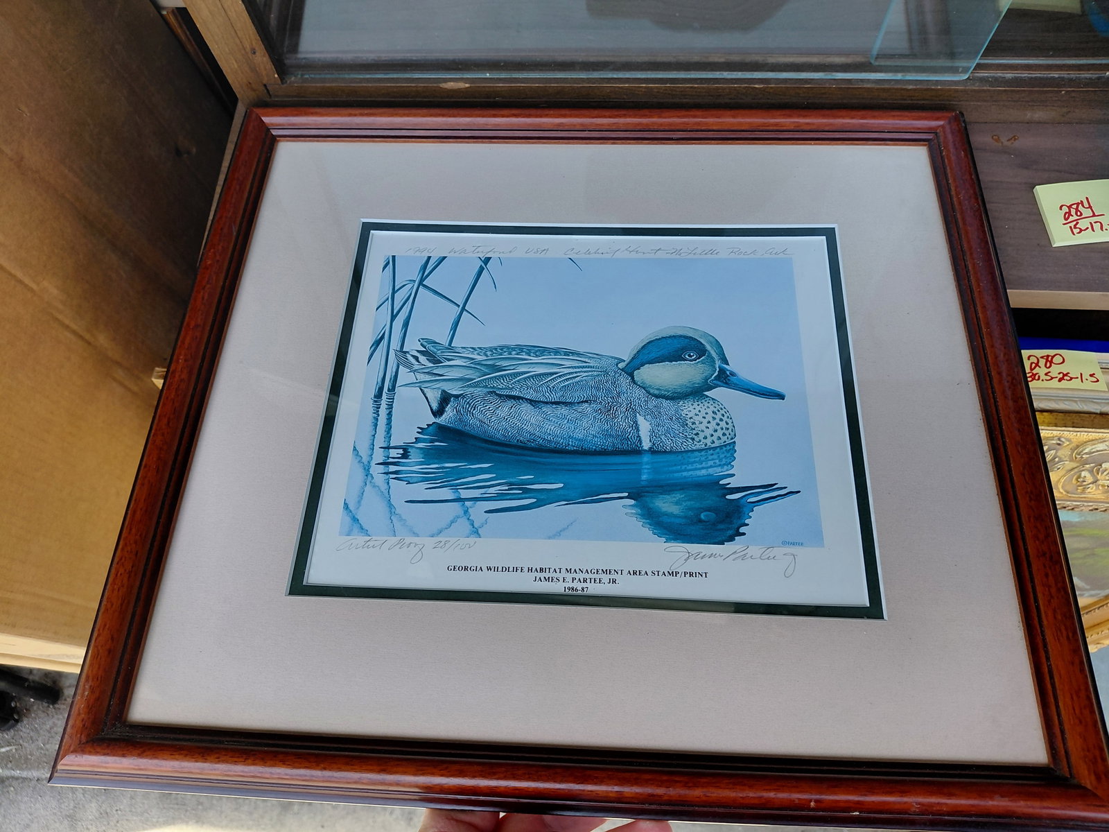 Signed and Framed Artist Proof for Georgia Wildlife Habitat Area Stamp by James Partee 1986-87 (1 of 7)