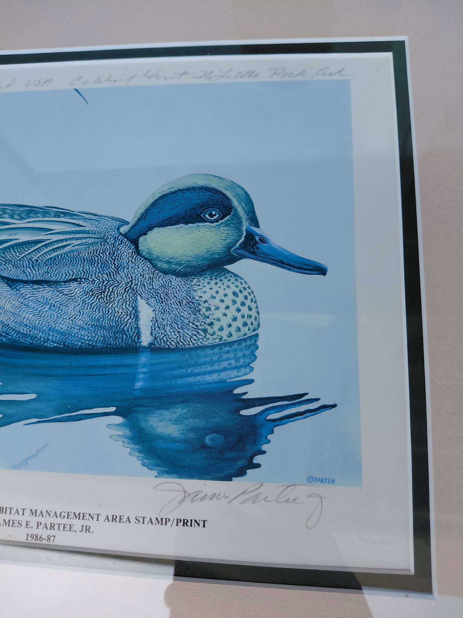 Signed and Framed Artist Proof for Georgia Wildlife Habitat Area Stamp by James Partee 1986-87 - 3