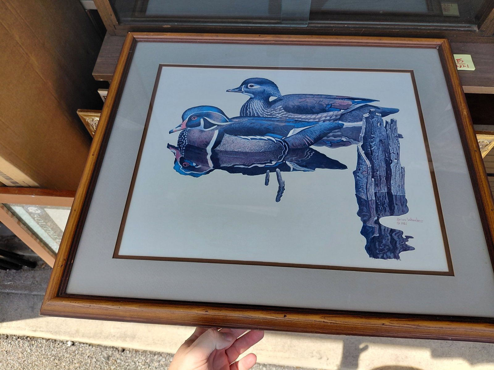 Framed Ducks Print by Brian Wheeler 1981: Framed Ducks Print by Brian Wheeler 1981