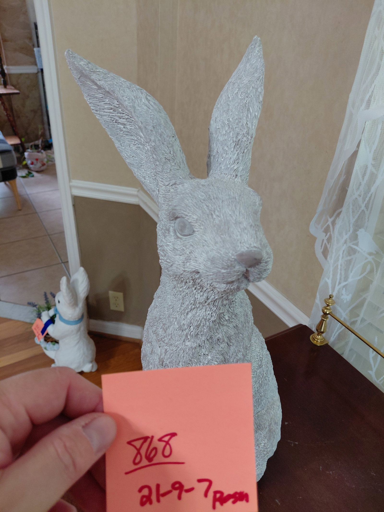 Large Resin Bunny Rabbit Statue - 2