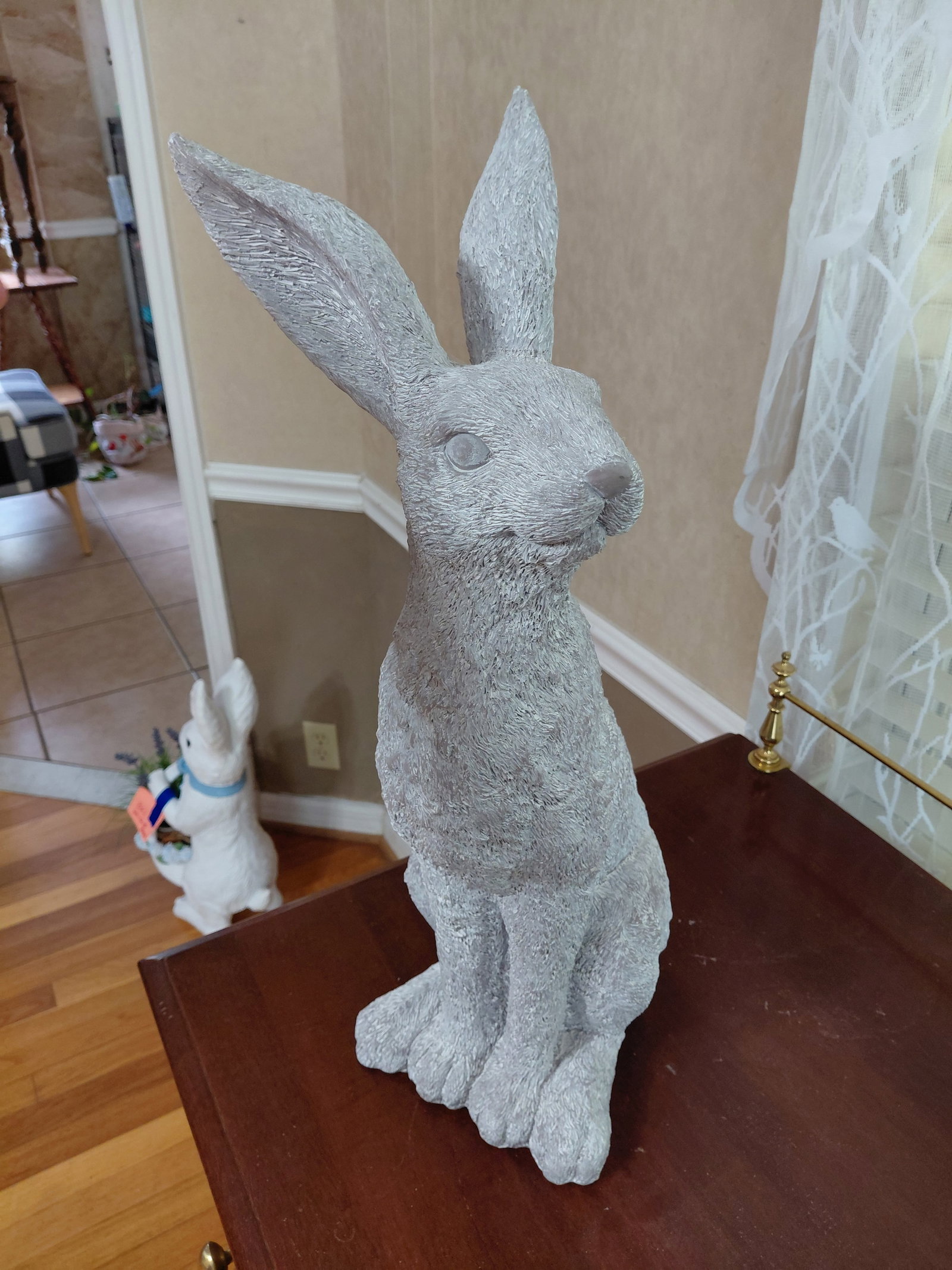 Large Resin Bunny Rabbit Statue - 4