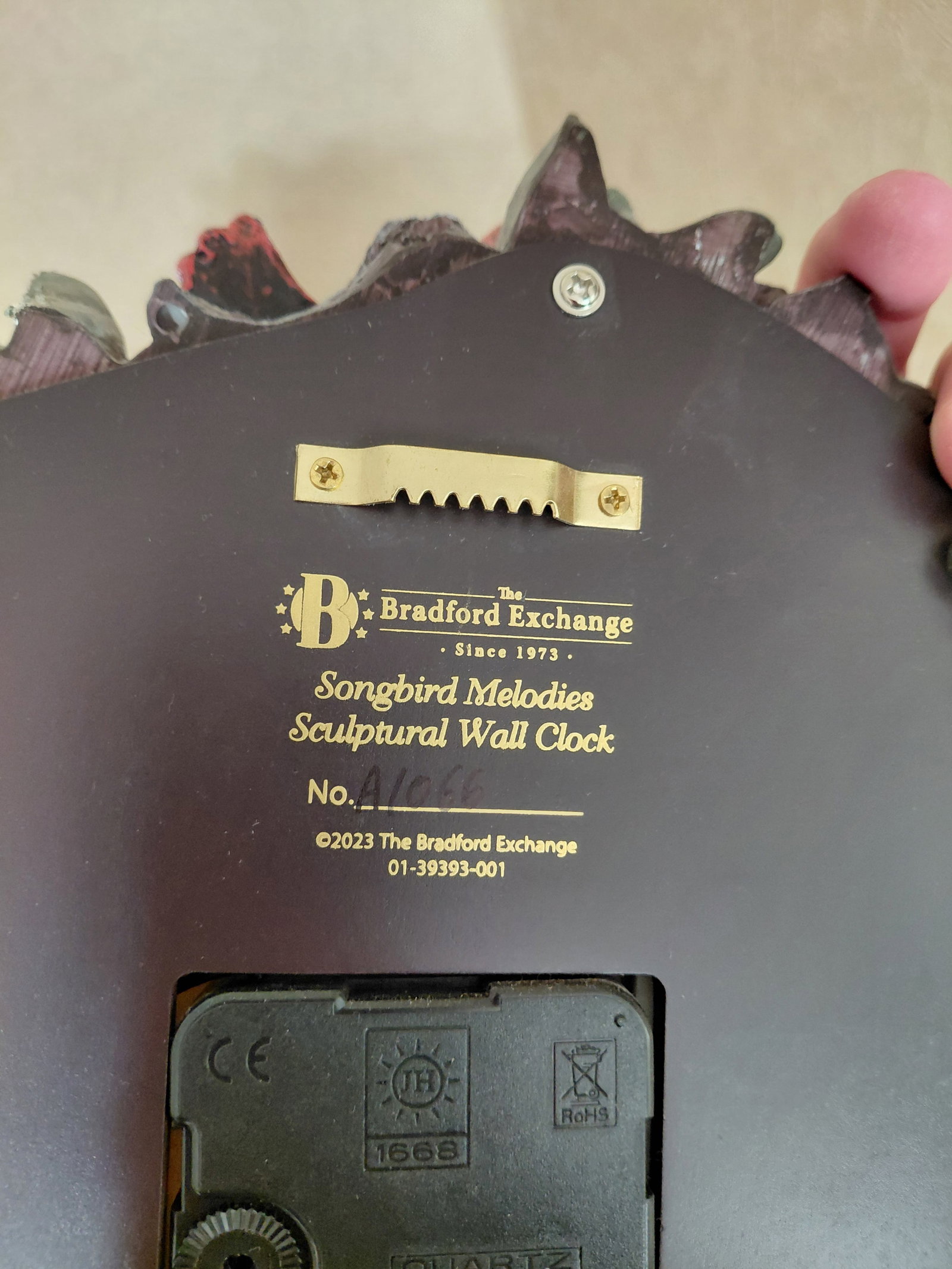 Bradford Exchange Songbird Melodies Sculptural Wall Clock / Untested - 7