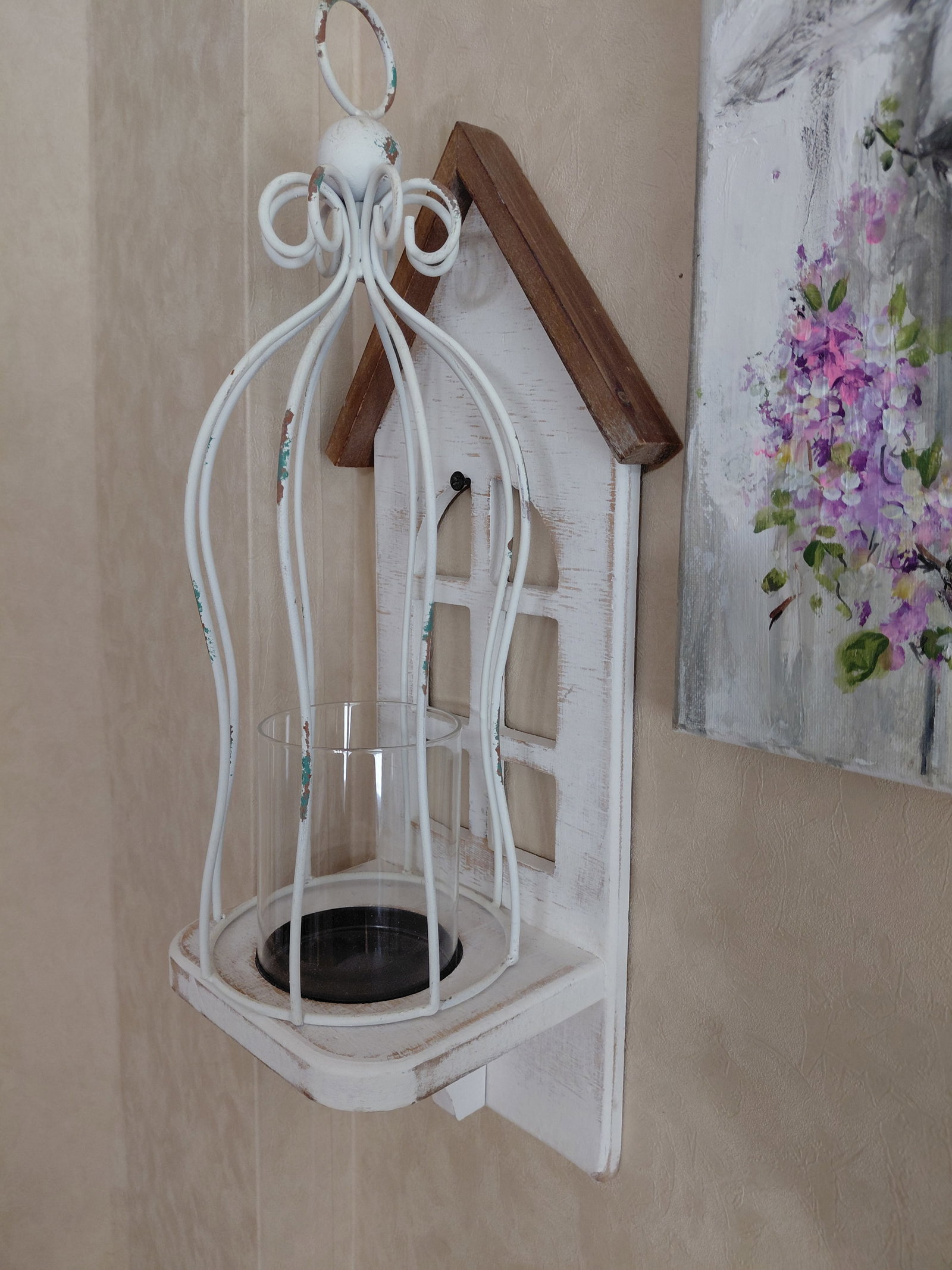 Lot of Country Farmhouse Wall Decorative Items / Candle Holders and Wall Art - 3