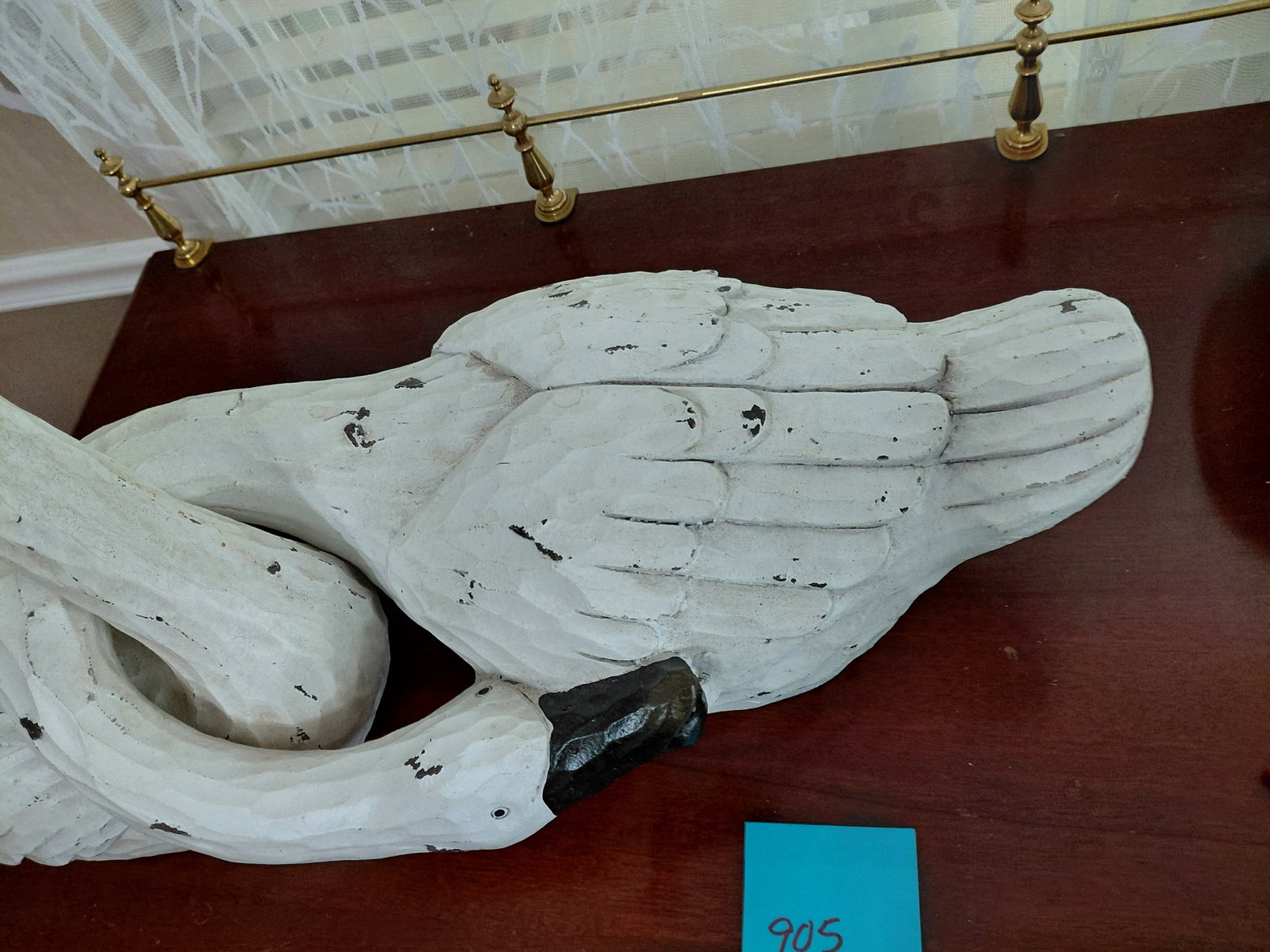 Beautiful Pair of Ceramic Lover Swans / Distressed Finish / No visible cracks or chips - 6