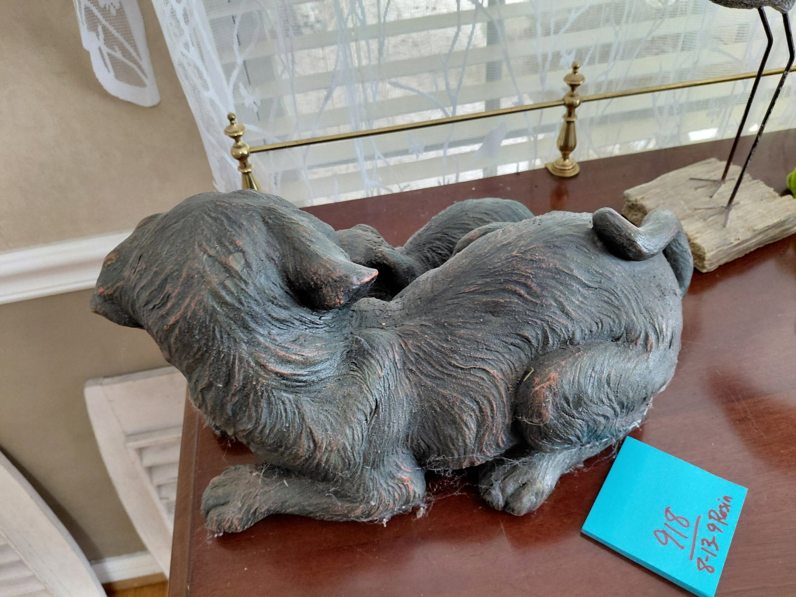 Dog & Bunny Rabbit Resin Statue - 5