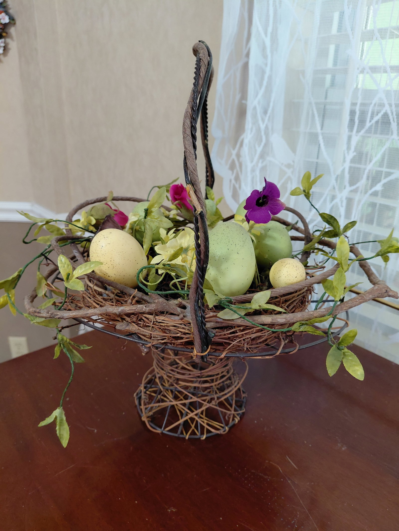 Large Metal & Wicker Decorative Basket (1 of 5)
