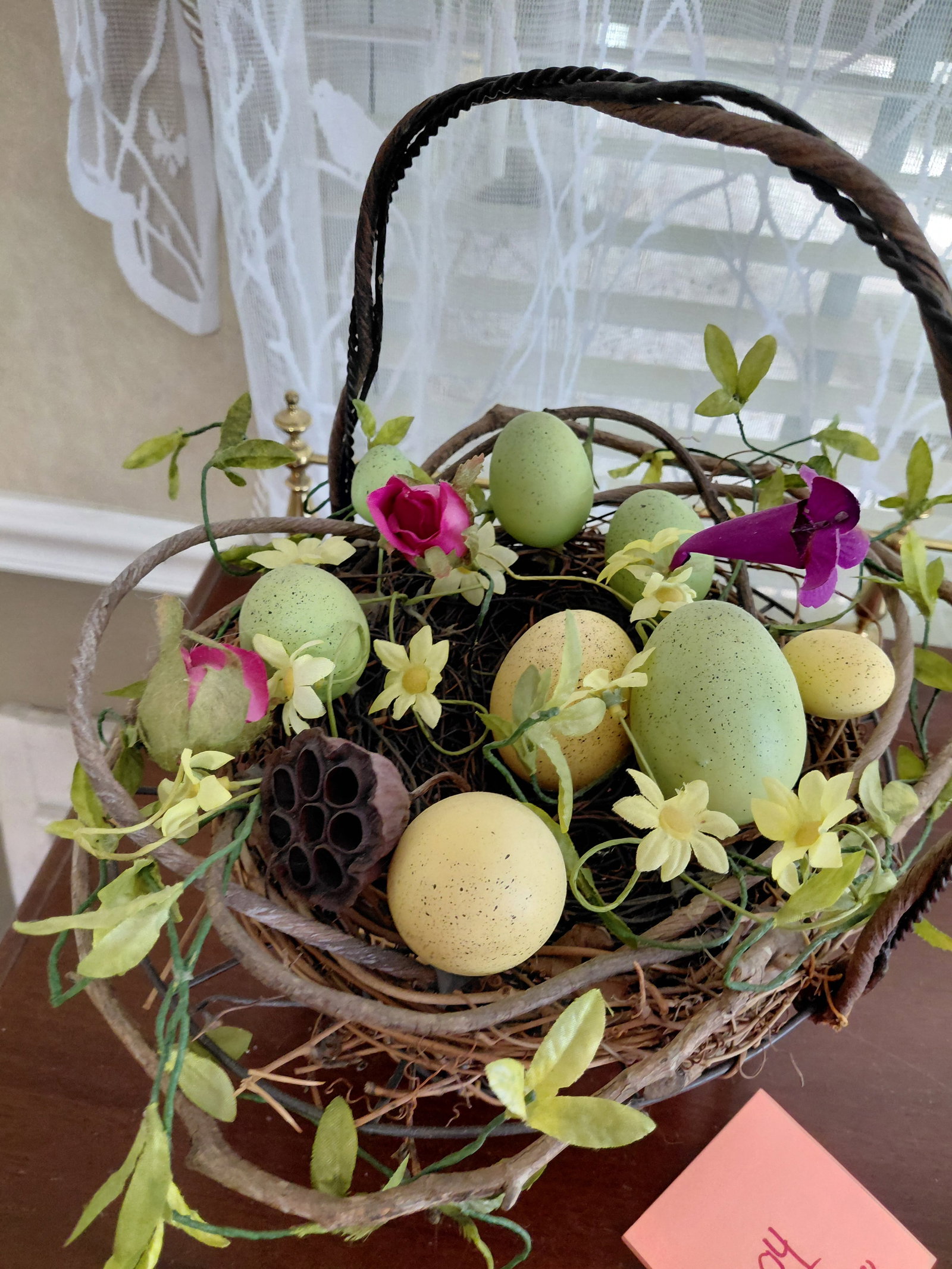 Large Metal & Wicker Decorative Basket - 3