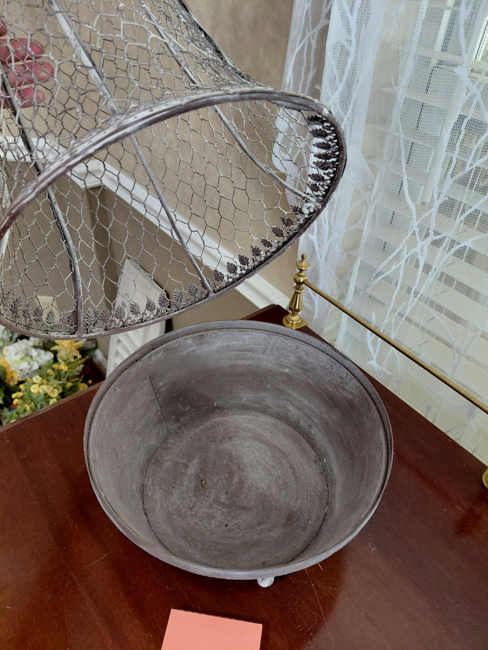 20 inch Chicken Wire Cloche with Bird Finial - 4