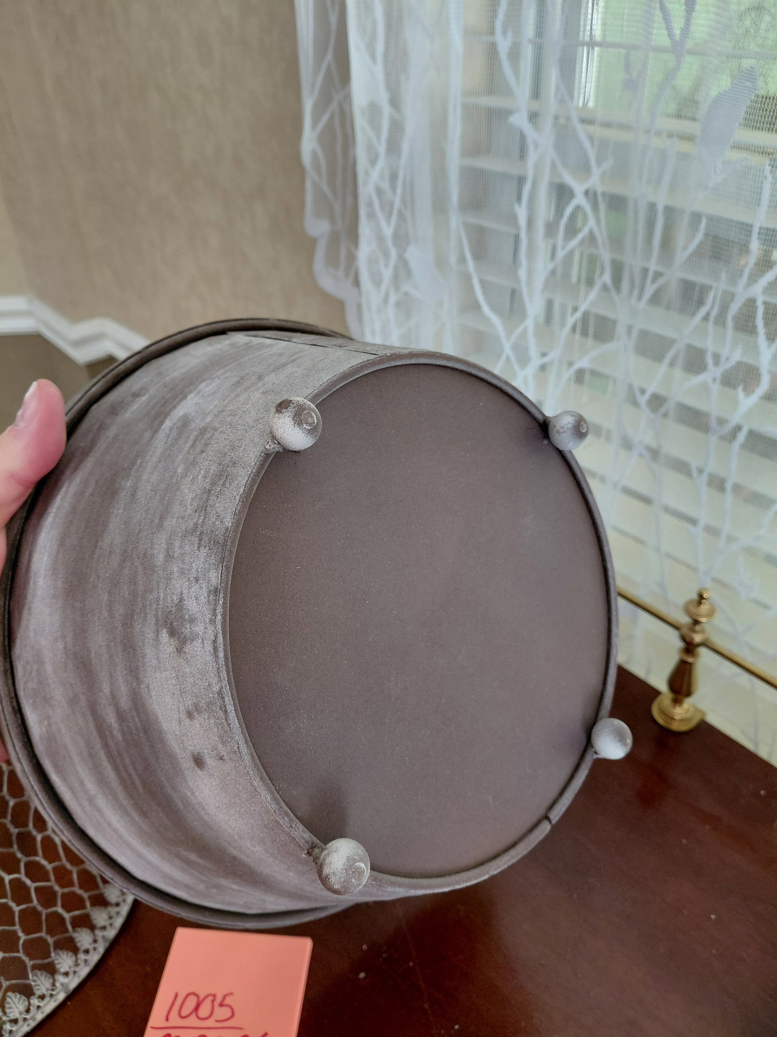 20 inch Chicken Wire Cloche with Bird Finial - 5