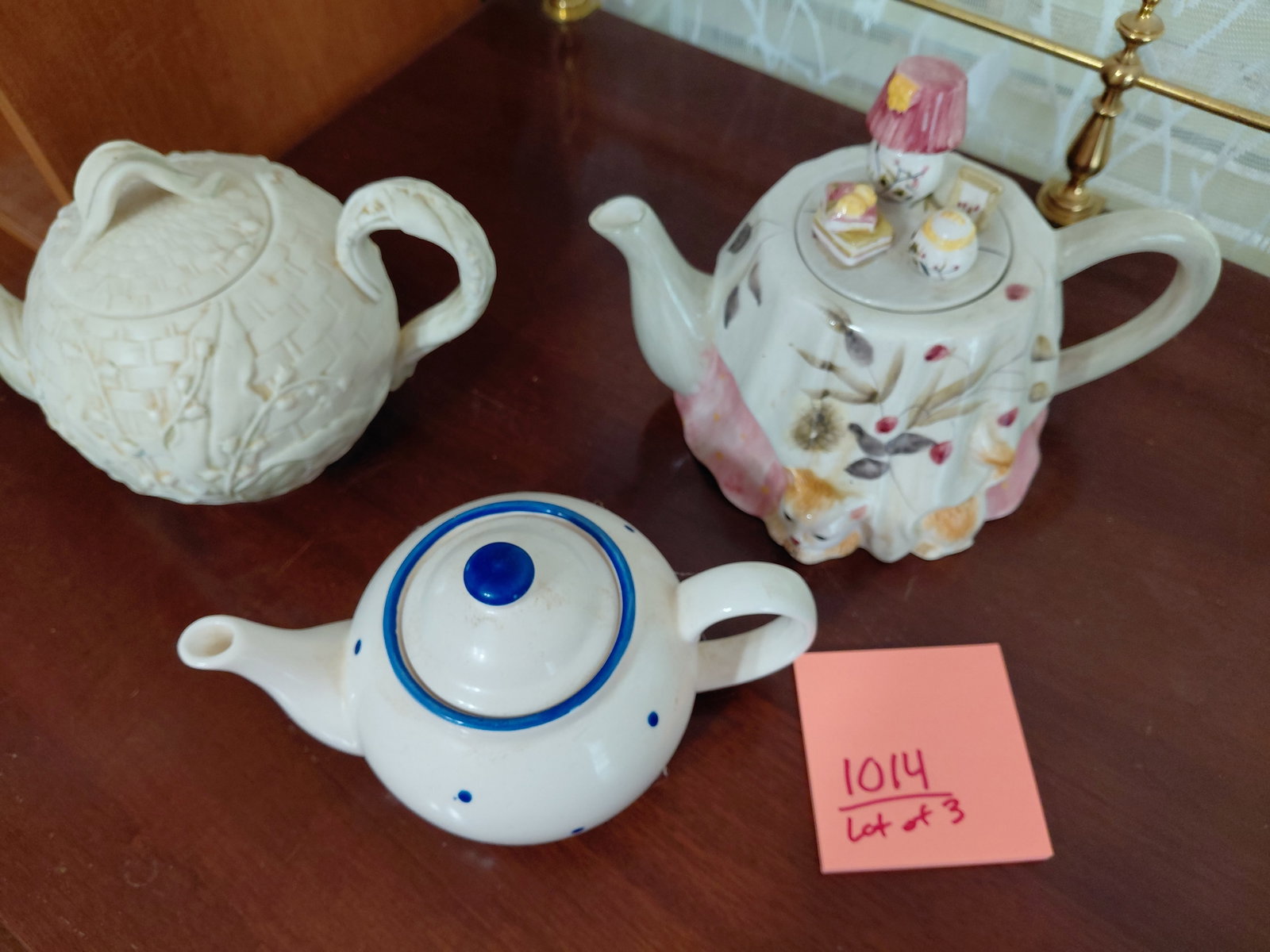 Lot of 3 Decorative Tea pots - 2