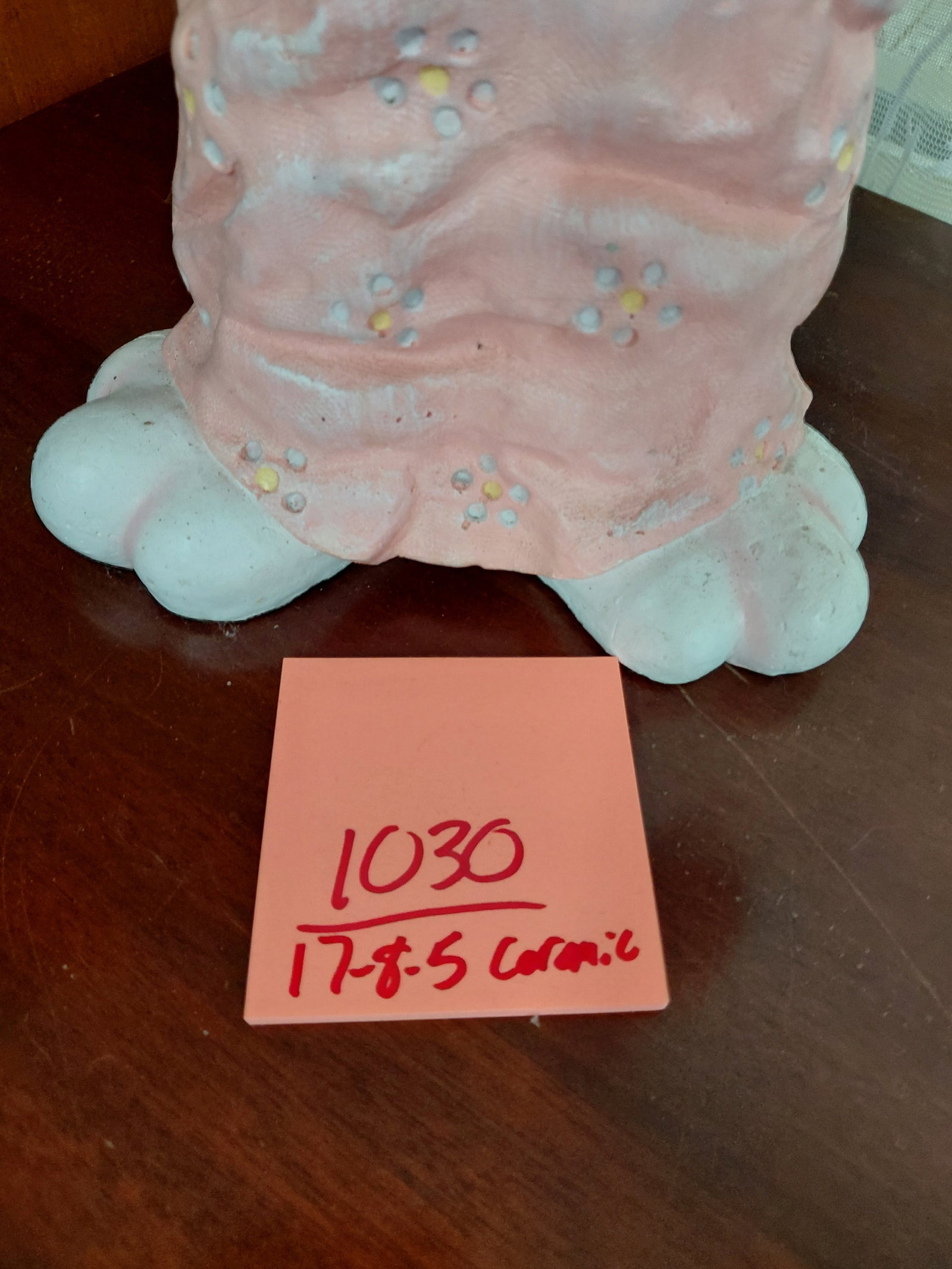 Ceramic Bunny Rabbit Statue with Cloth Accents - 2
