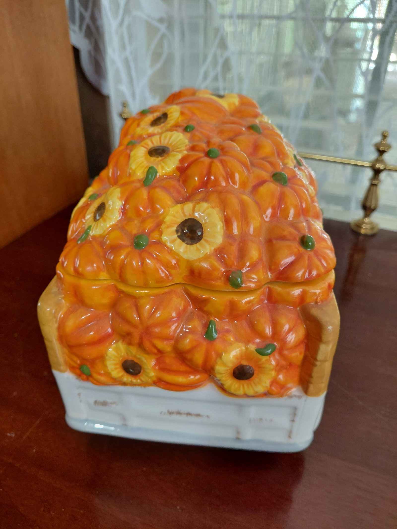 Farm Fresh Pumpkins Delivery Truck Ceramic Cookie Jar - 5