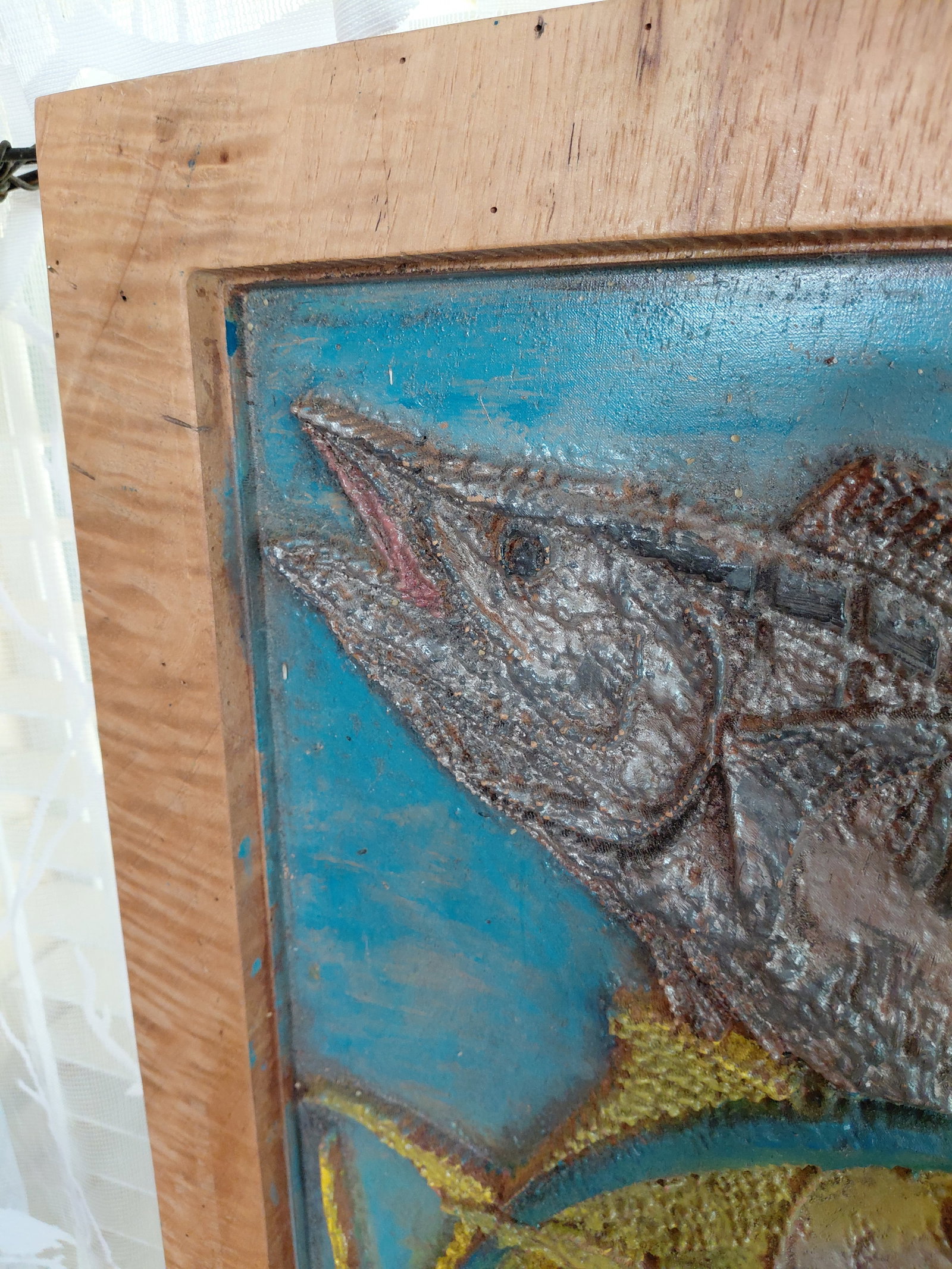 Large Heavy Artist Carved Wood / Fish by artist Richard Walker in Mobile AL - 3