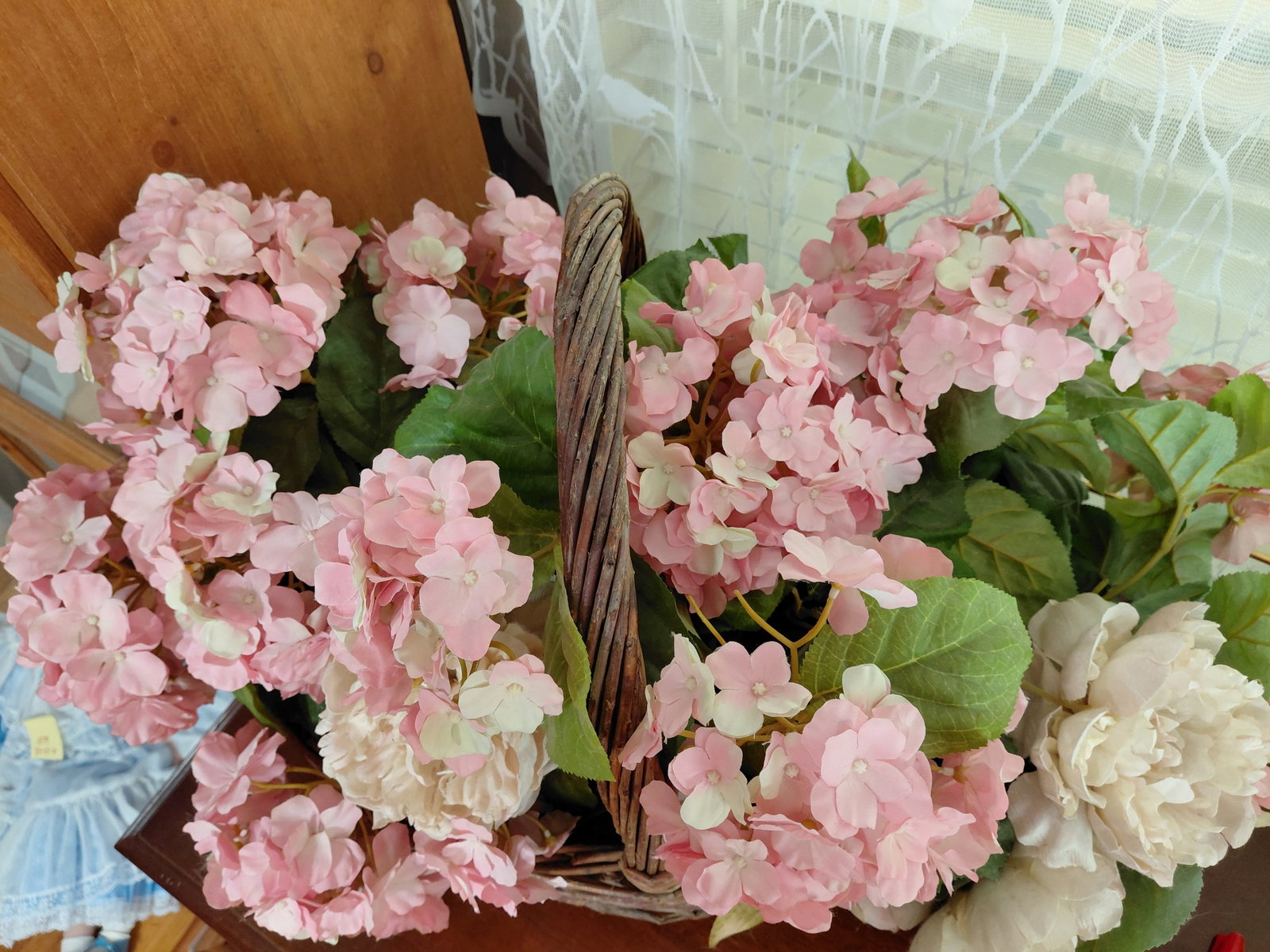 Large Wicker Basket Filled with Flowers - 3