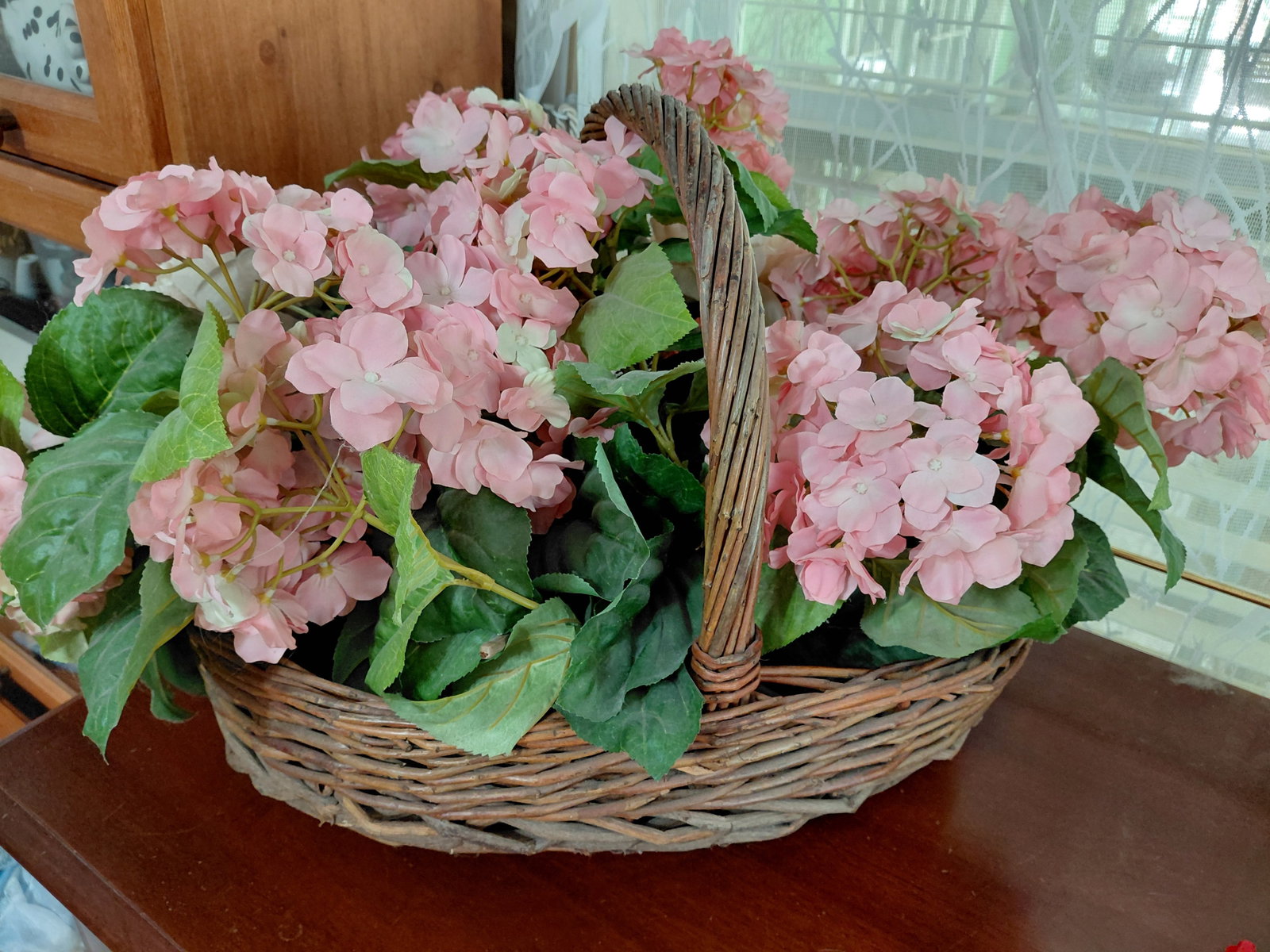Large Wicker Basket Filled with Flowers - 4
