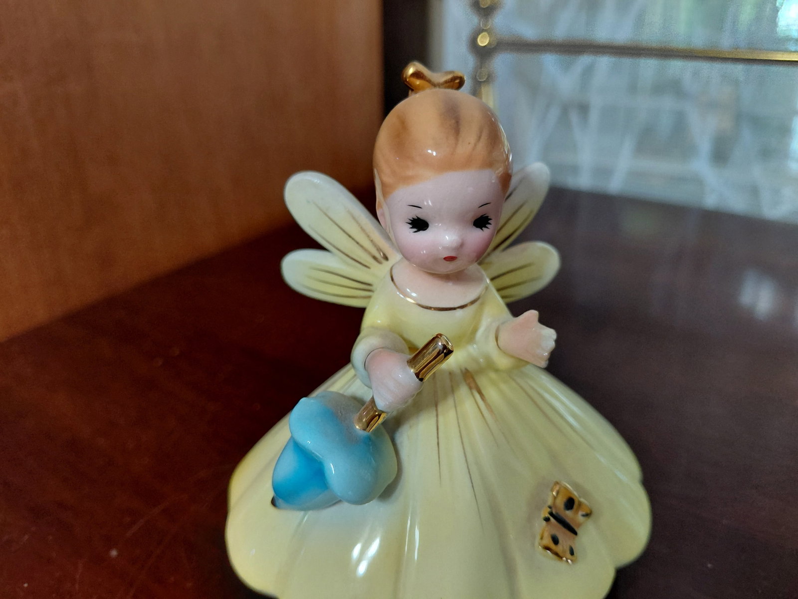 Vintage Yellow Dressed Girl Porcelain Figurine by Josef Originals - 3