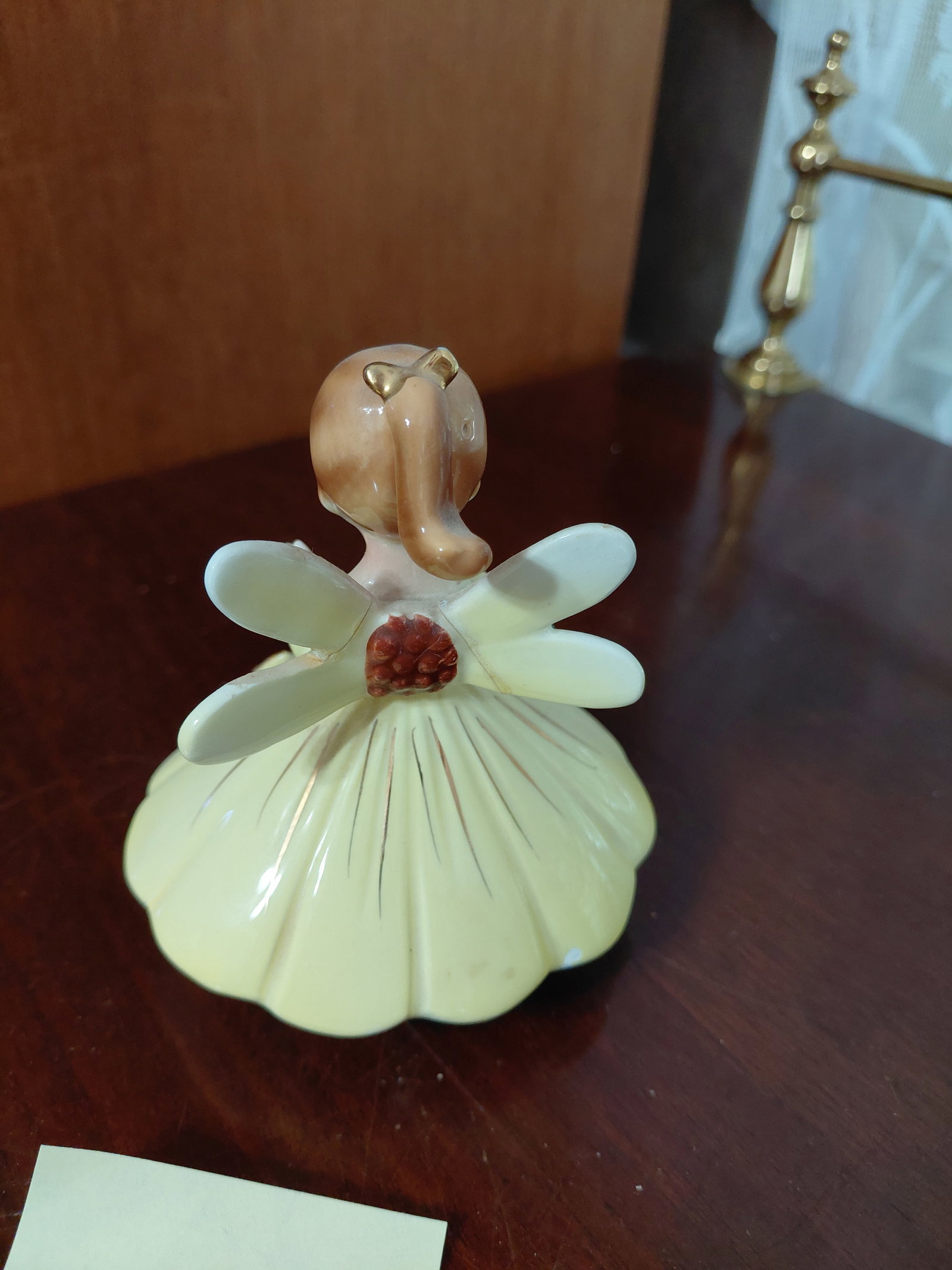 Vintage Yellow Dressed Girl Porcelain Figurine by Josef Originals - 4