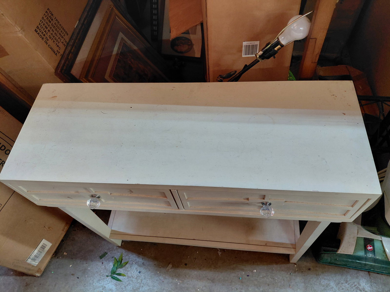 Contemporary Entry Table with Drawers / Condition issue as seen - 7