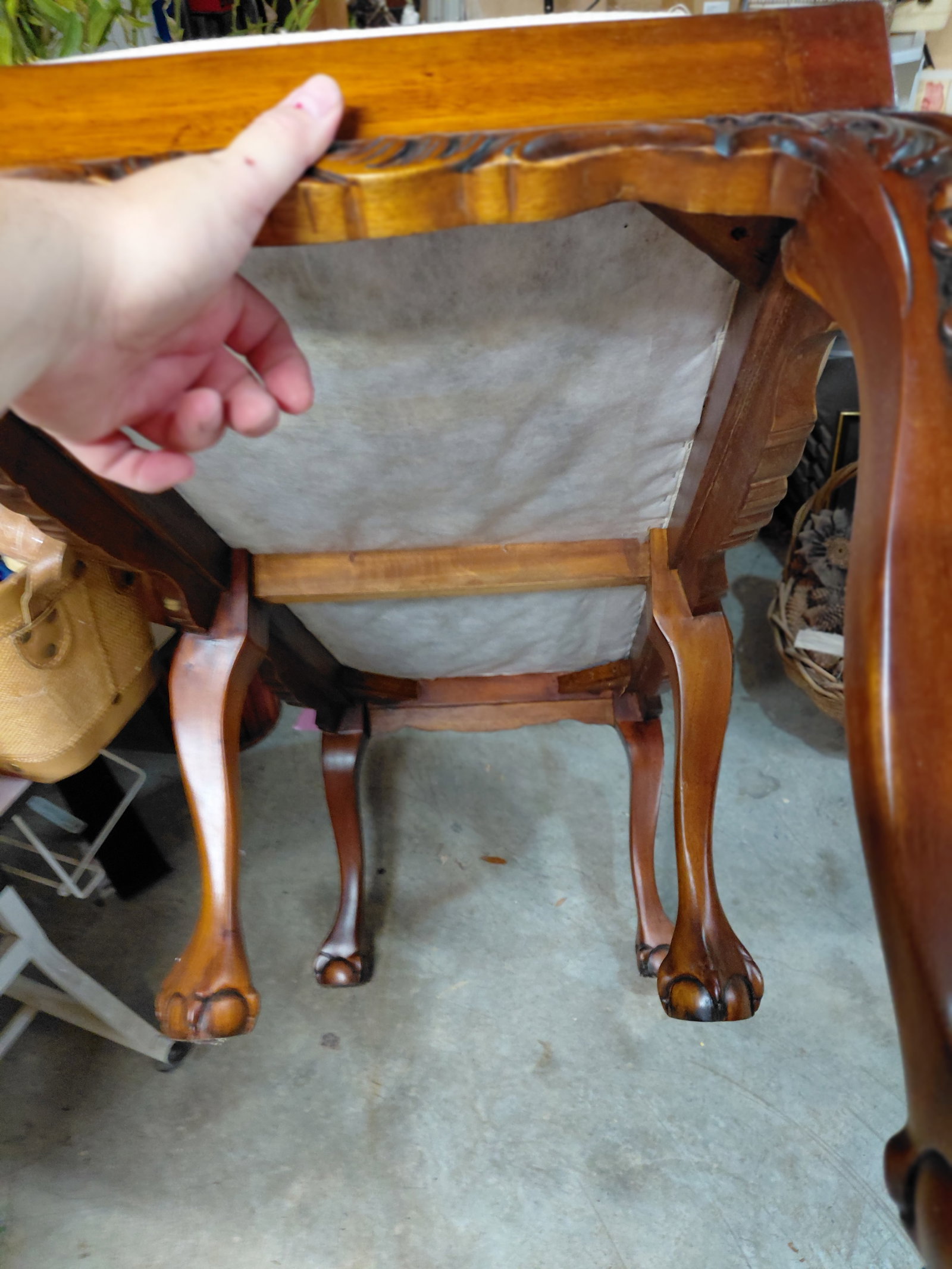 Chippendale Style Claw Footed Bench - 7