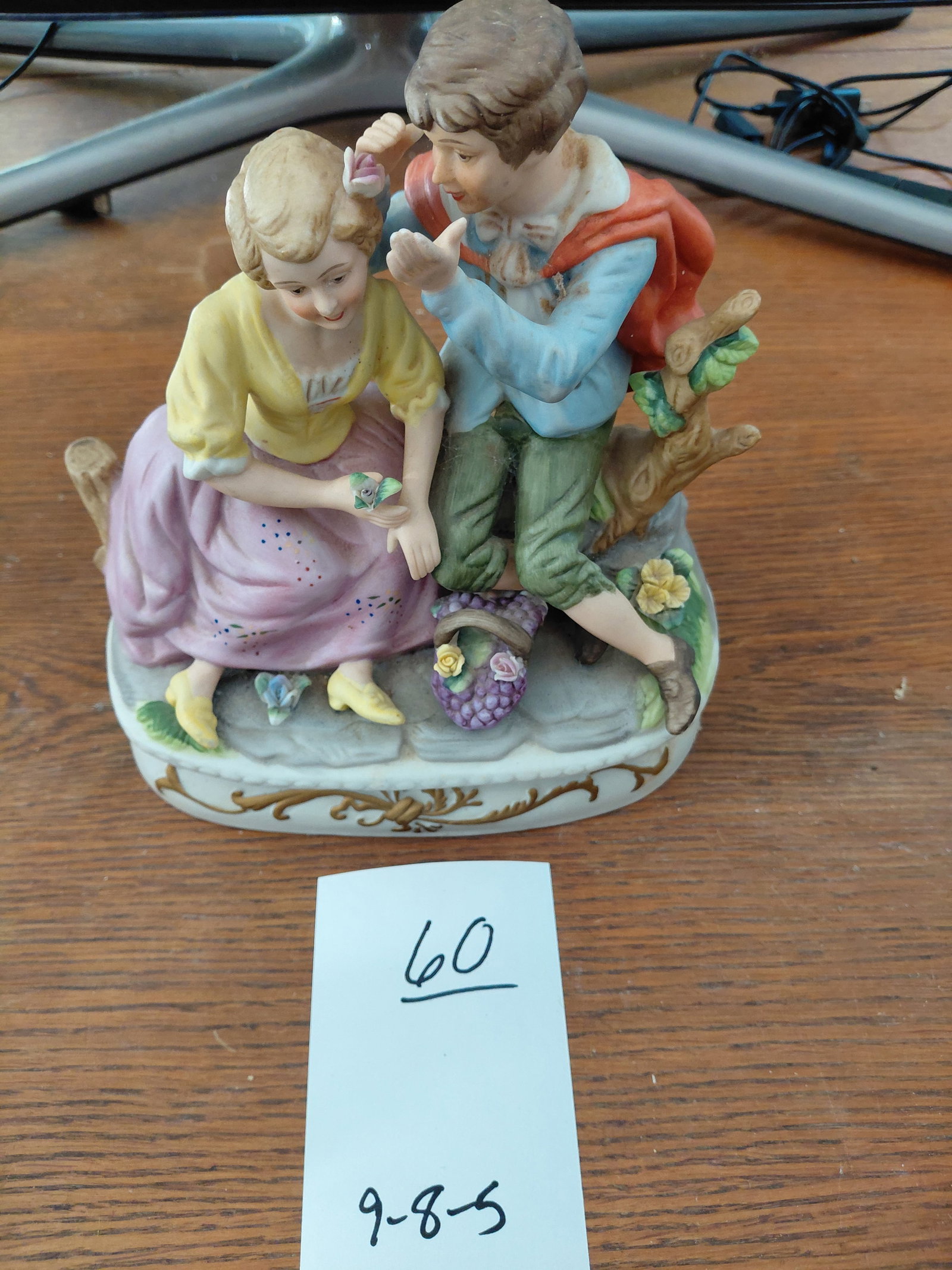 Large Porcelain Statue Couple in Garden - 2