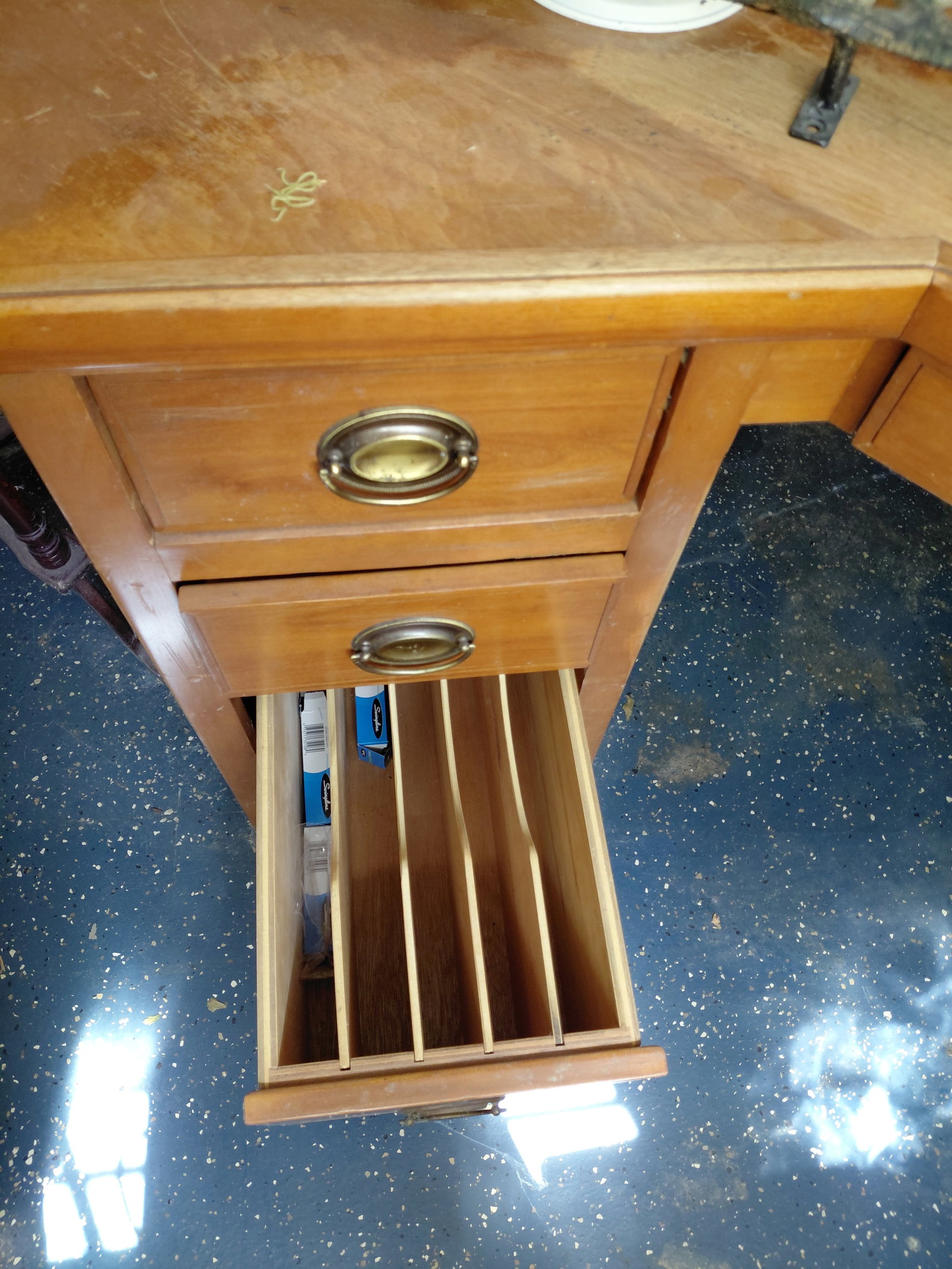 Wood Corner Desk / As seen/ items on shelves not included - 8