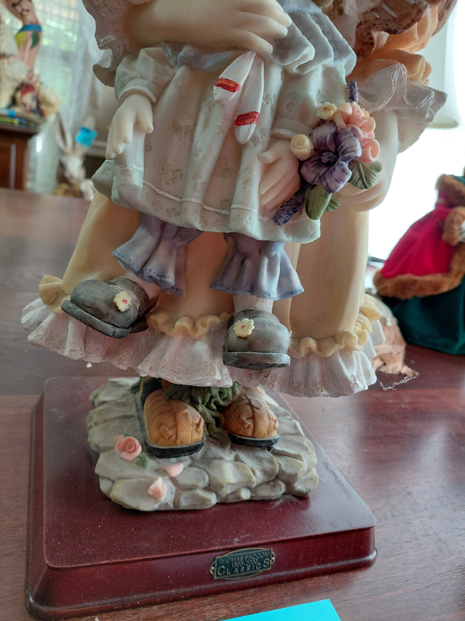 Large Resin Statue Girl with Doll - 4