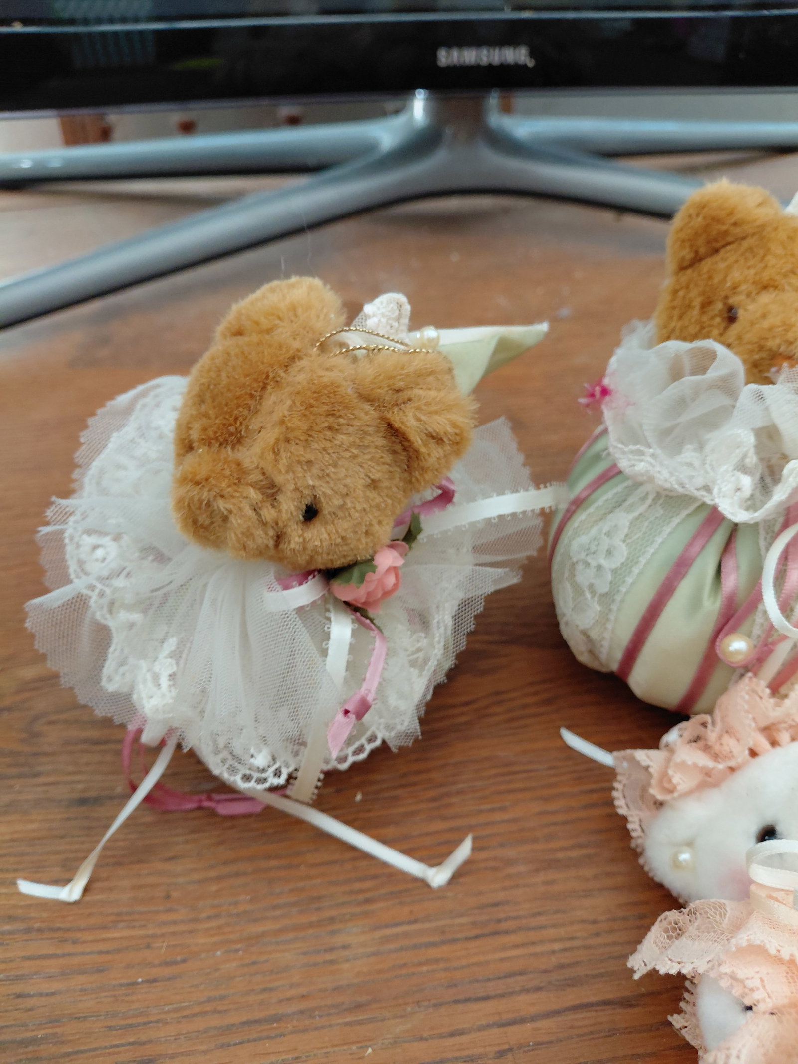 Lot of 4 Plush Bear Ornaments - 4