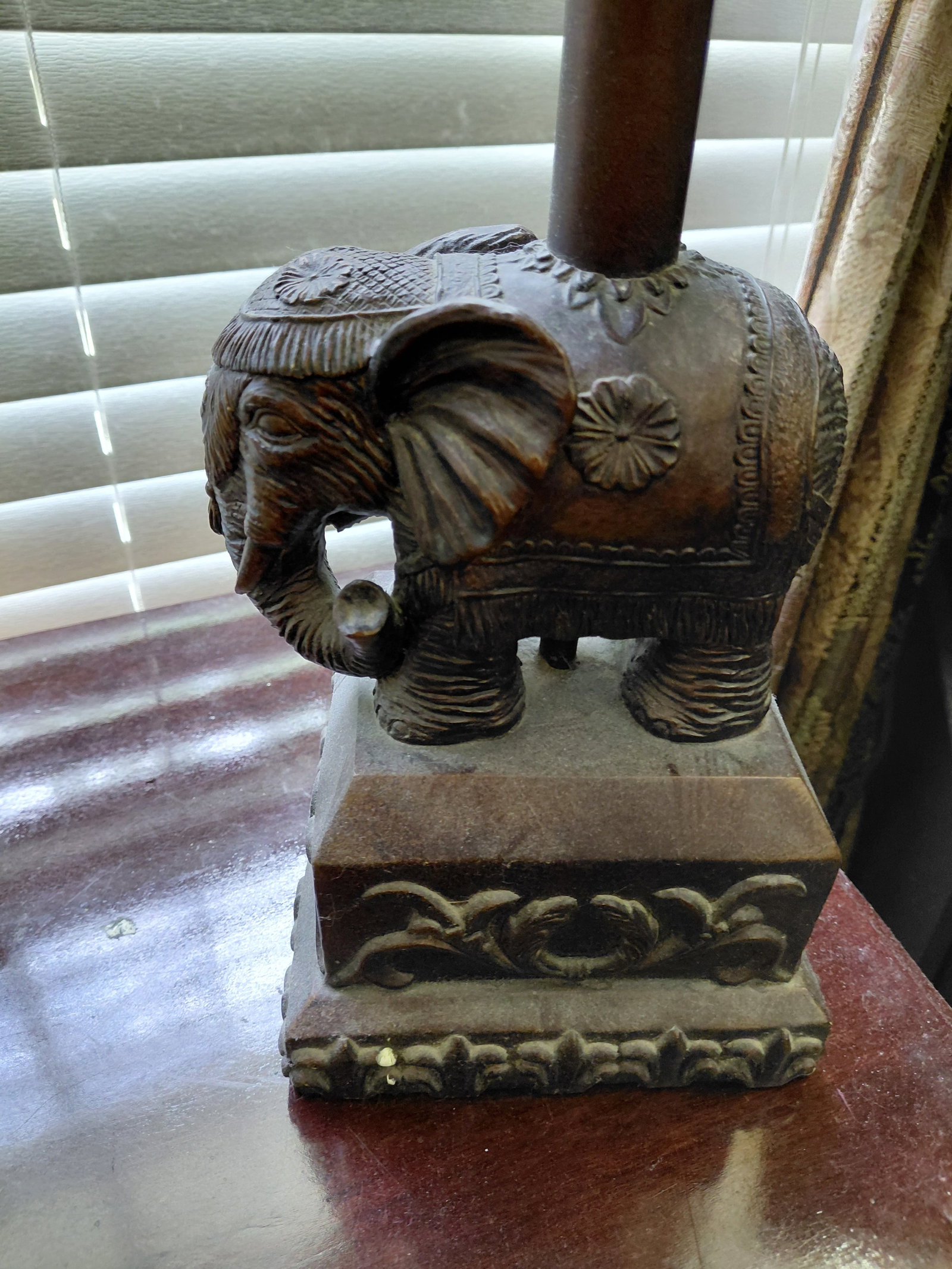 Elephant Lamp with Cheetah Print Shade - 3