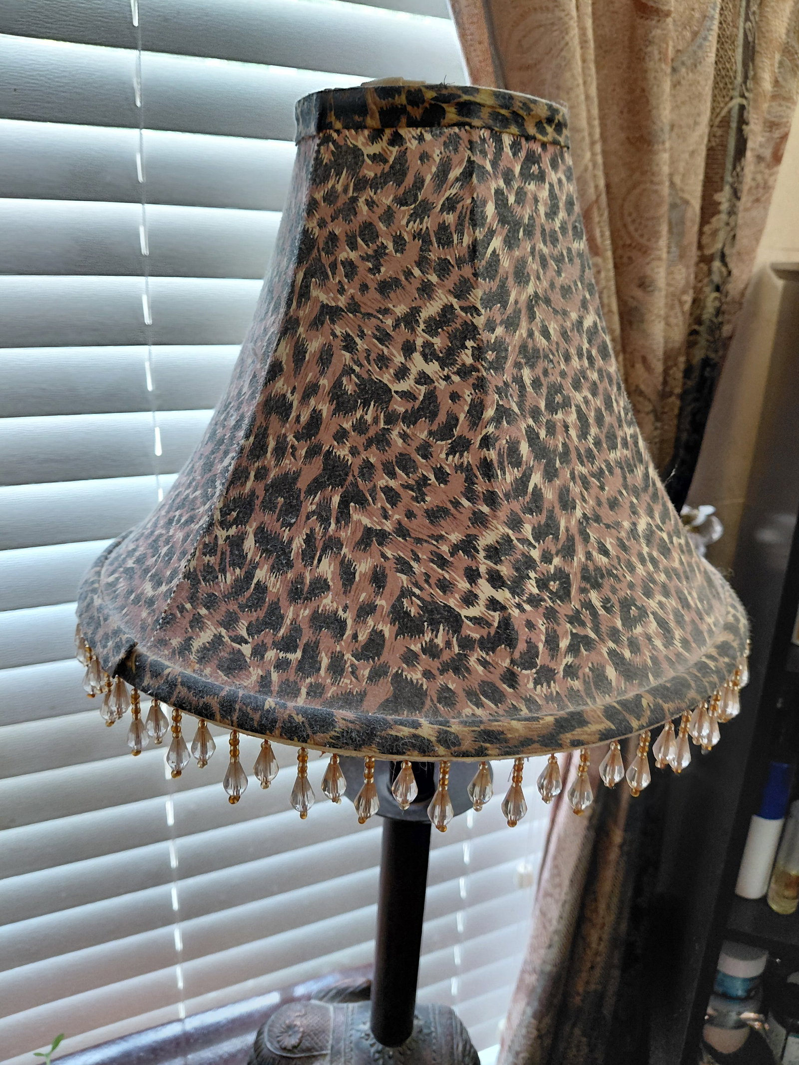 Elephant Lamp with Cheetah Print Shade - 4