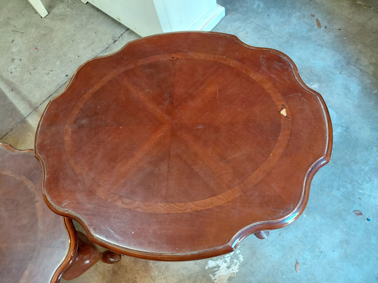 Mahogany Queen Anne Style Coffee & End Table Set/ some wear as seen - 7