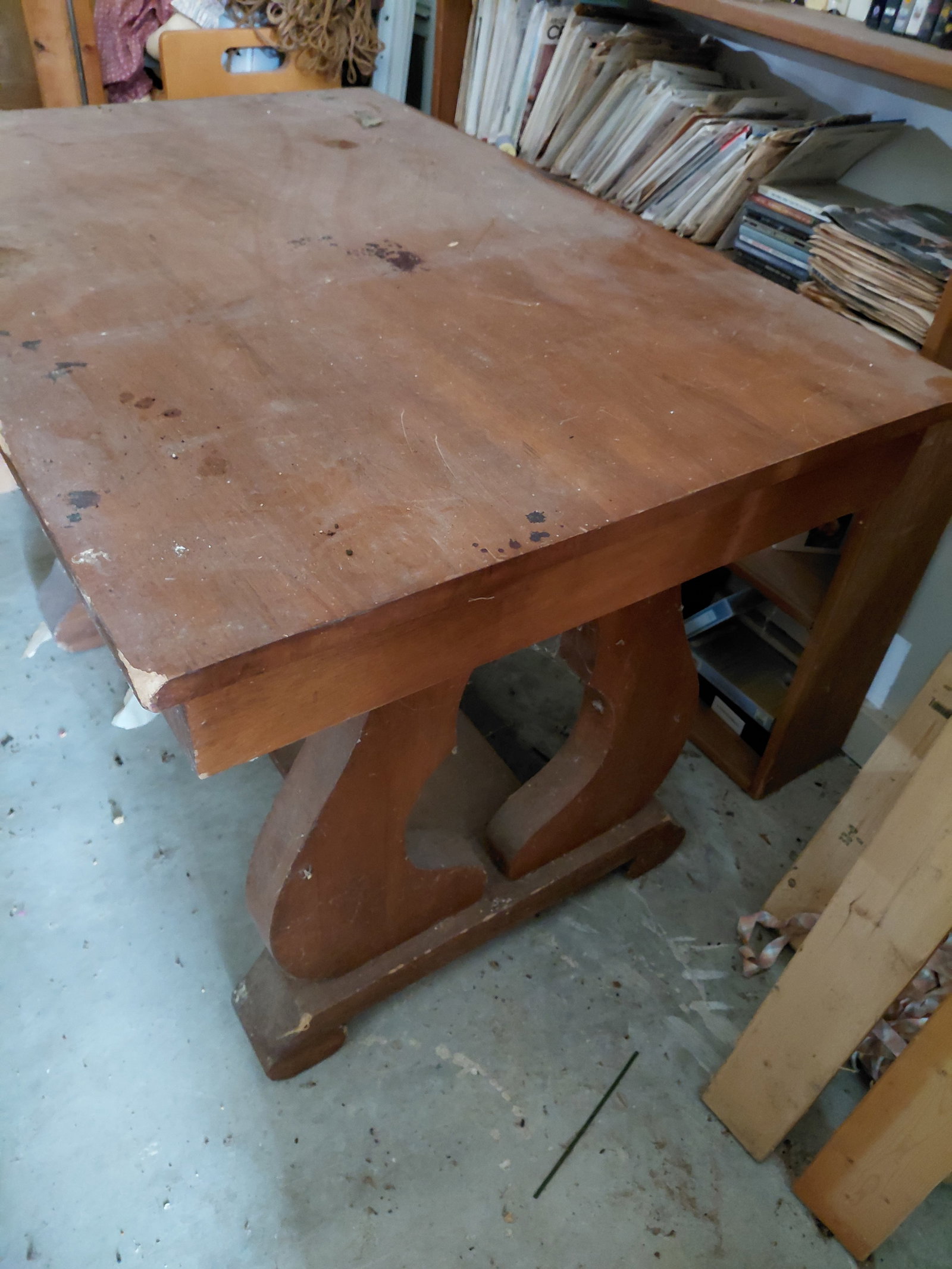 Vintage Library Table / some wear needs good cleaning or refinishsing - 3