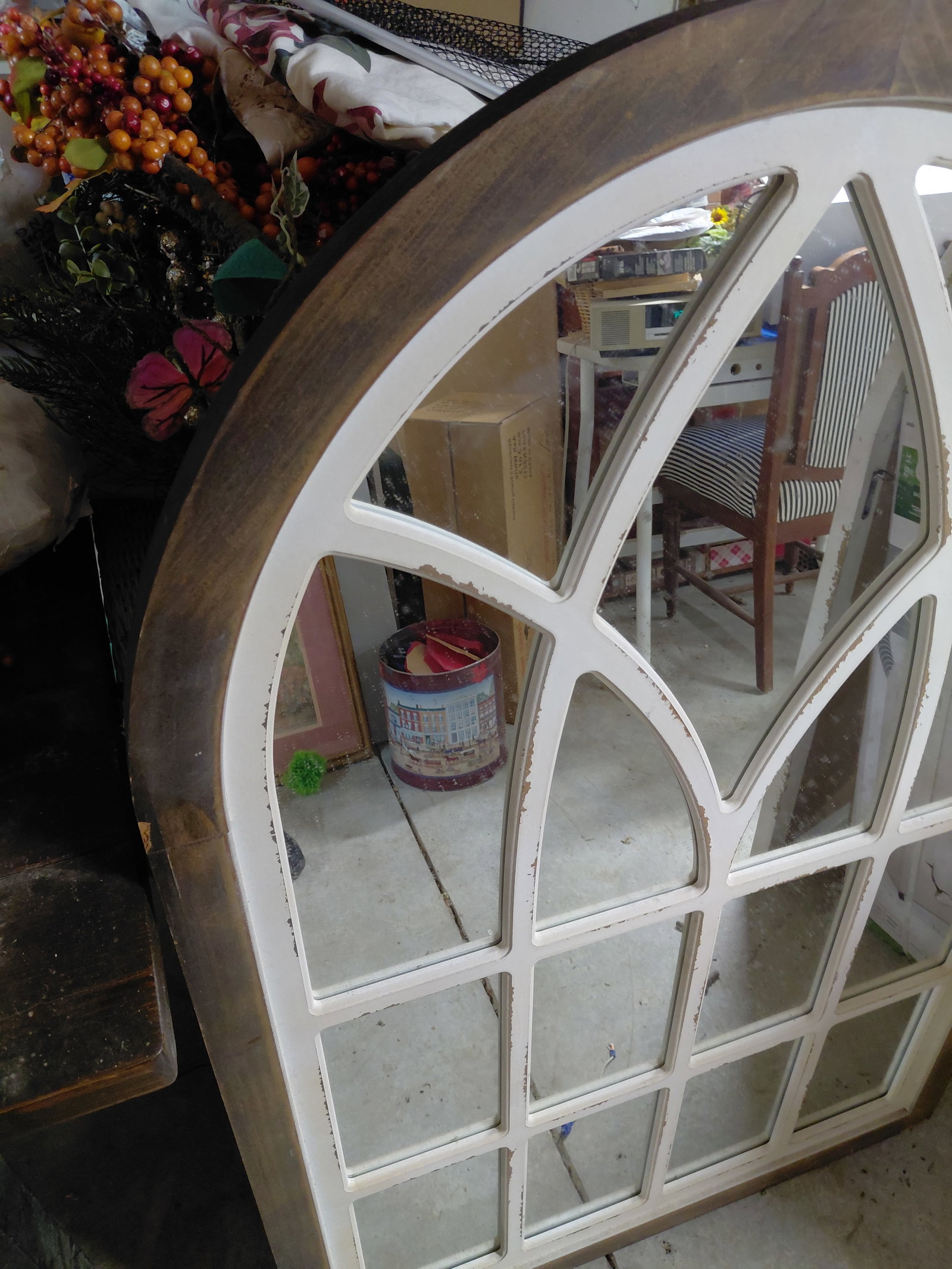Large Country Farmhouse Arched Mirror - 3