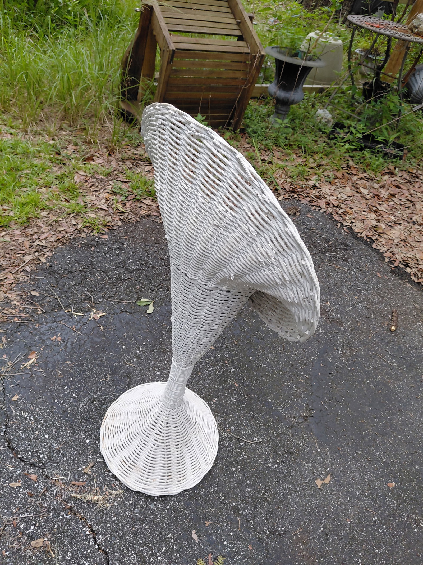 Vintage Wicker Flower Stand - 5
