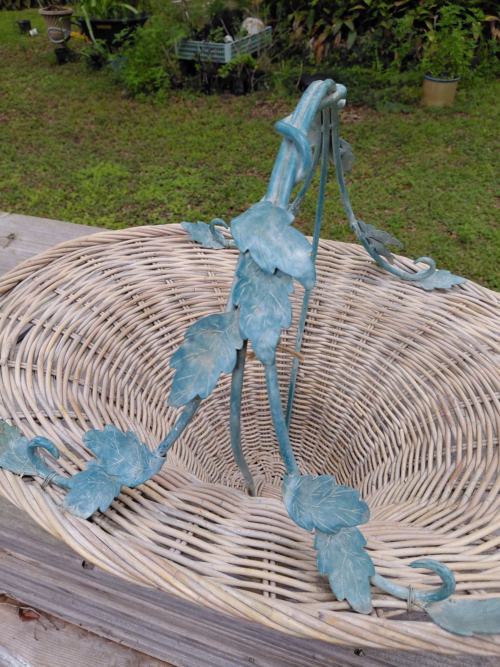 Unique Wicker and Iron Basket - 3