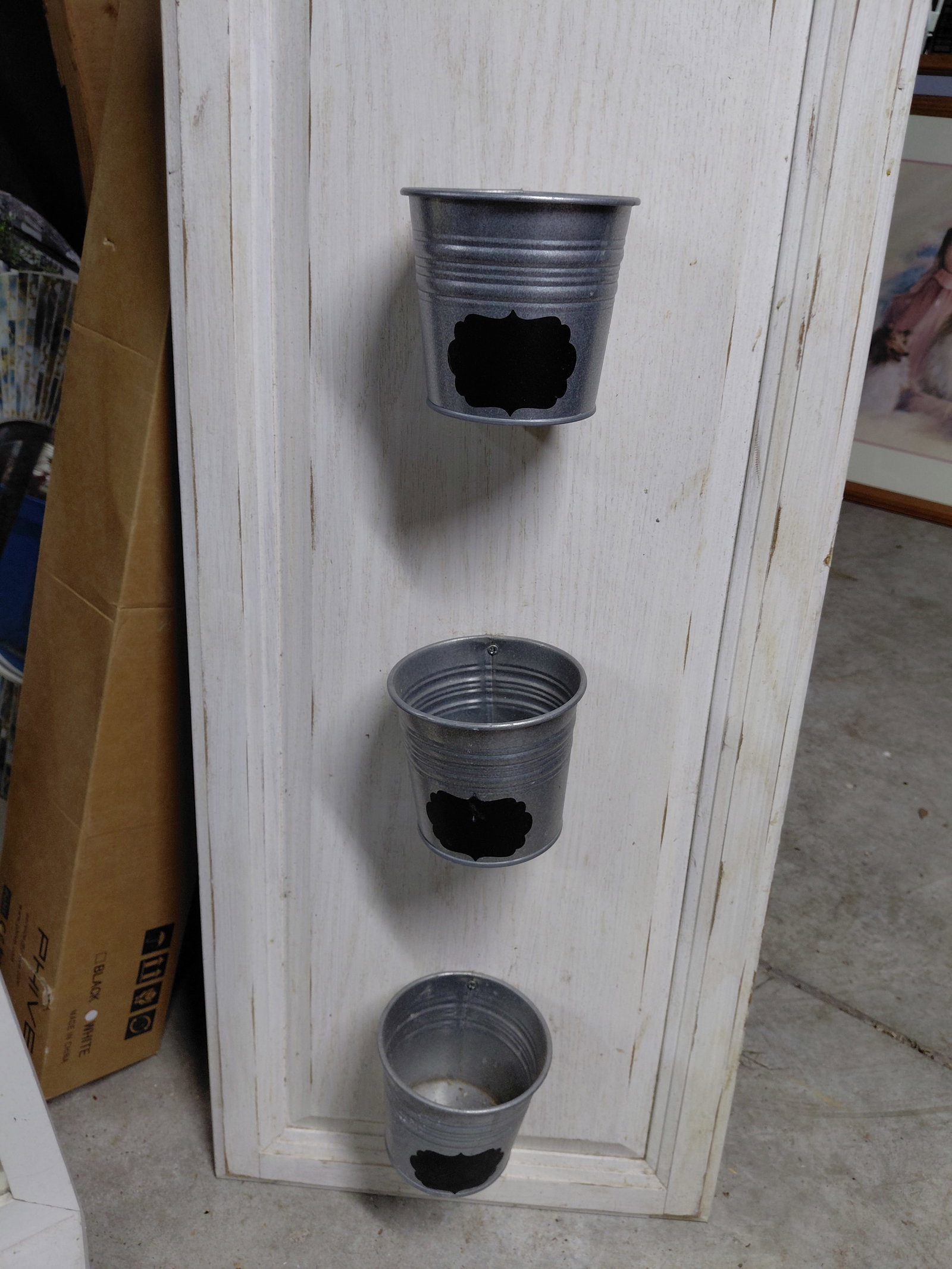 Repurposed Wood cabinet Door wall art Plant Holder - 3