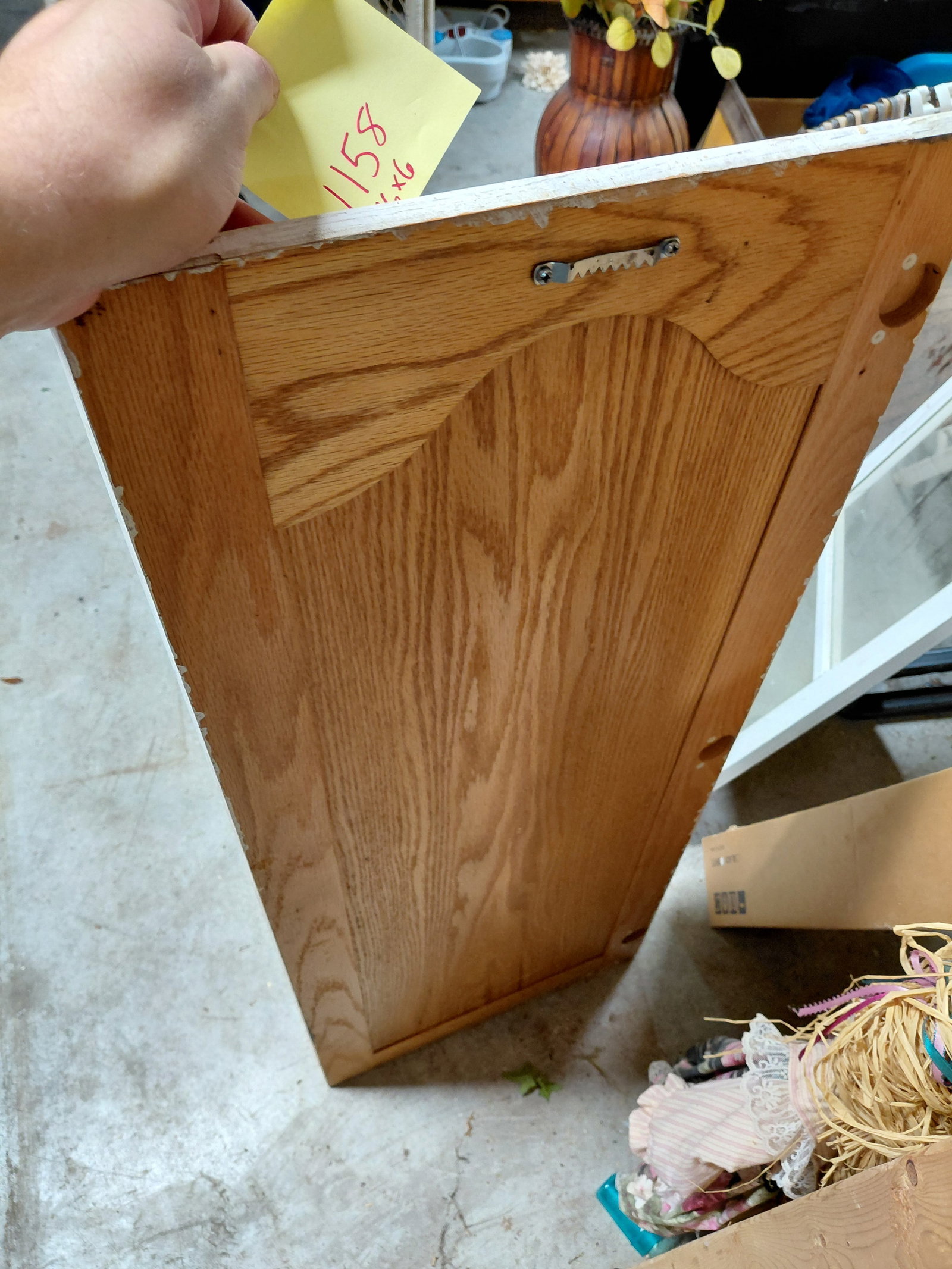 Repurposed Wood cabinet Door wall art Plant Holder - 4