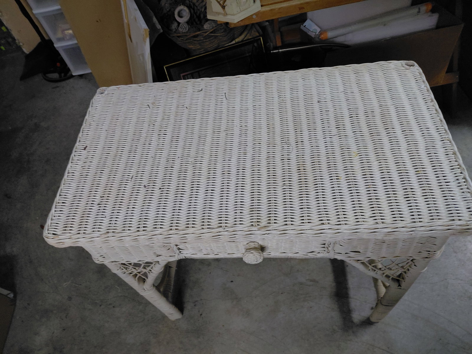 Vintage Wicker Vanity - 3