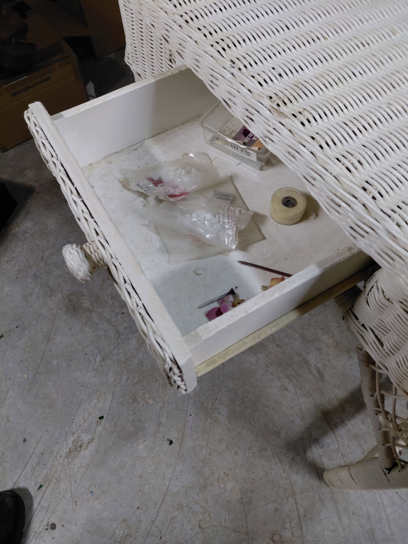 Vintage Wicker Vanity - 4