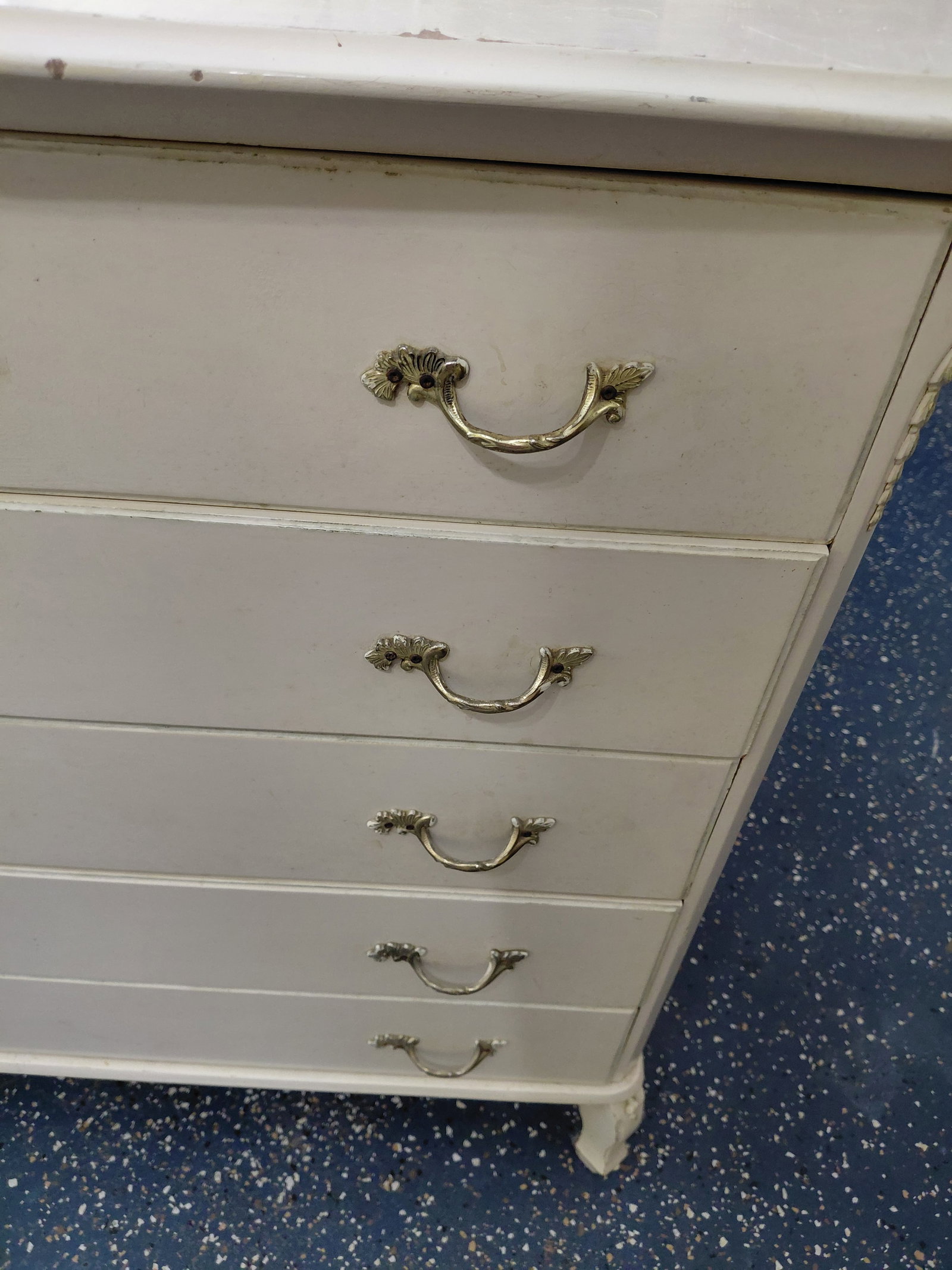 Vintage French 5 Drawer Chest - 5