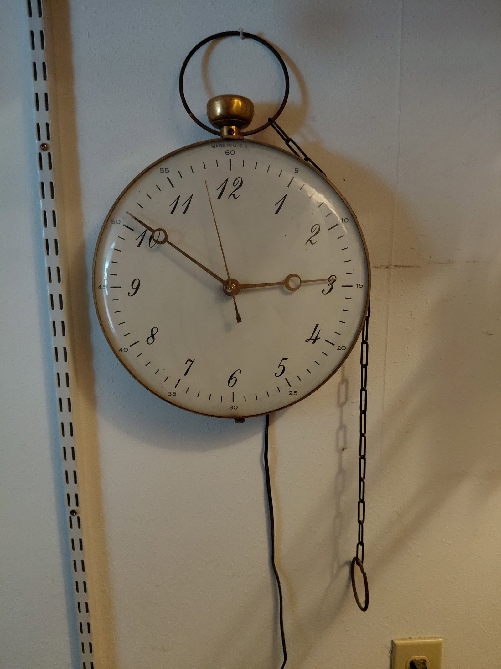 Unique Pocket Watch Electric Wall Clock / tested & works - 2