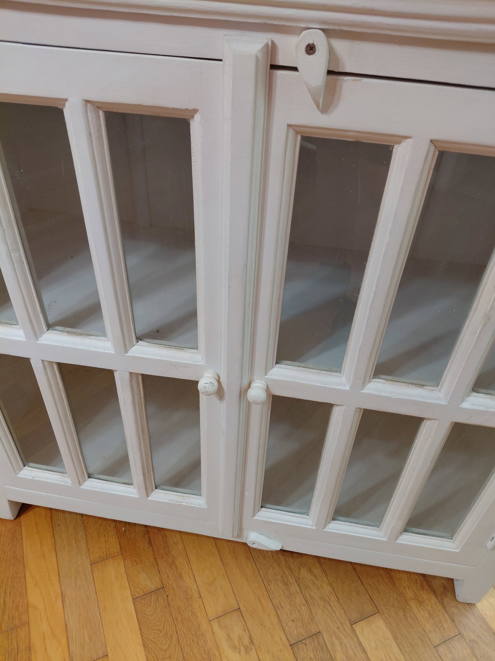 Country Farmhouse Cabinet with Glass Doors - 5