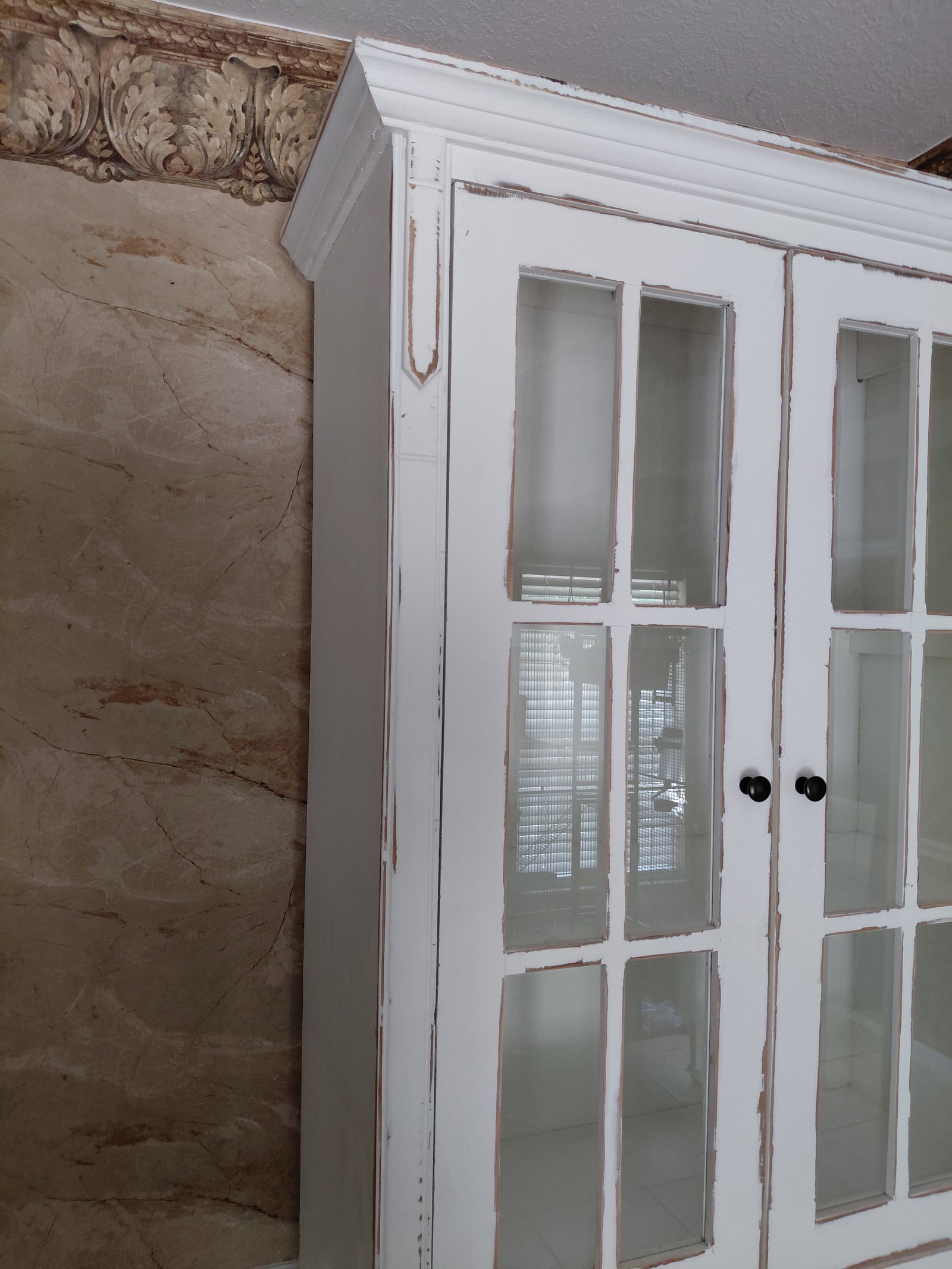 Tall Country Farmhouse Hutch / Split in Back Leg noted - 4