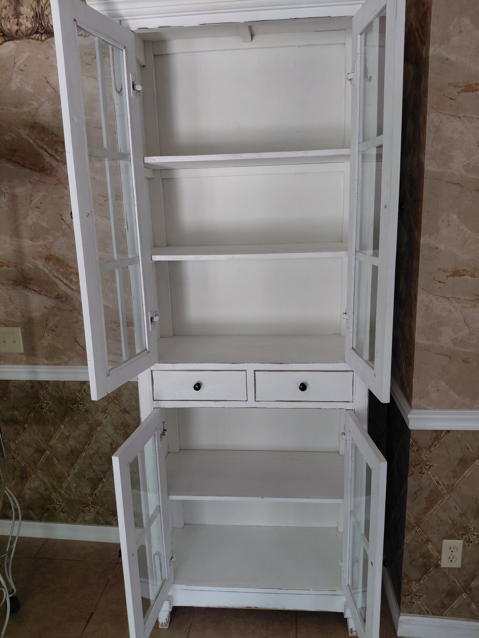 Tall Country Farmhouse Hutch / Split in Back Leg noted - 6