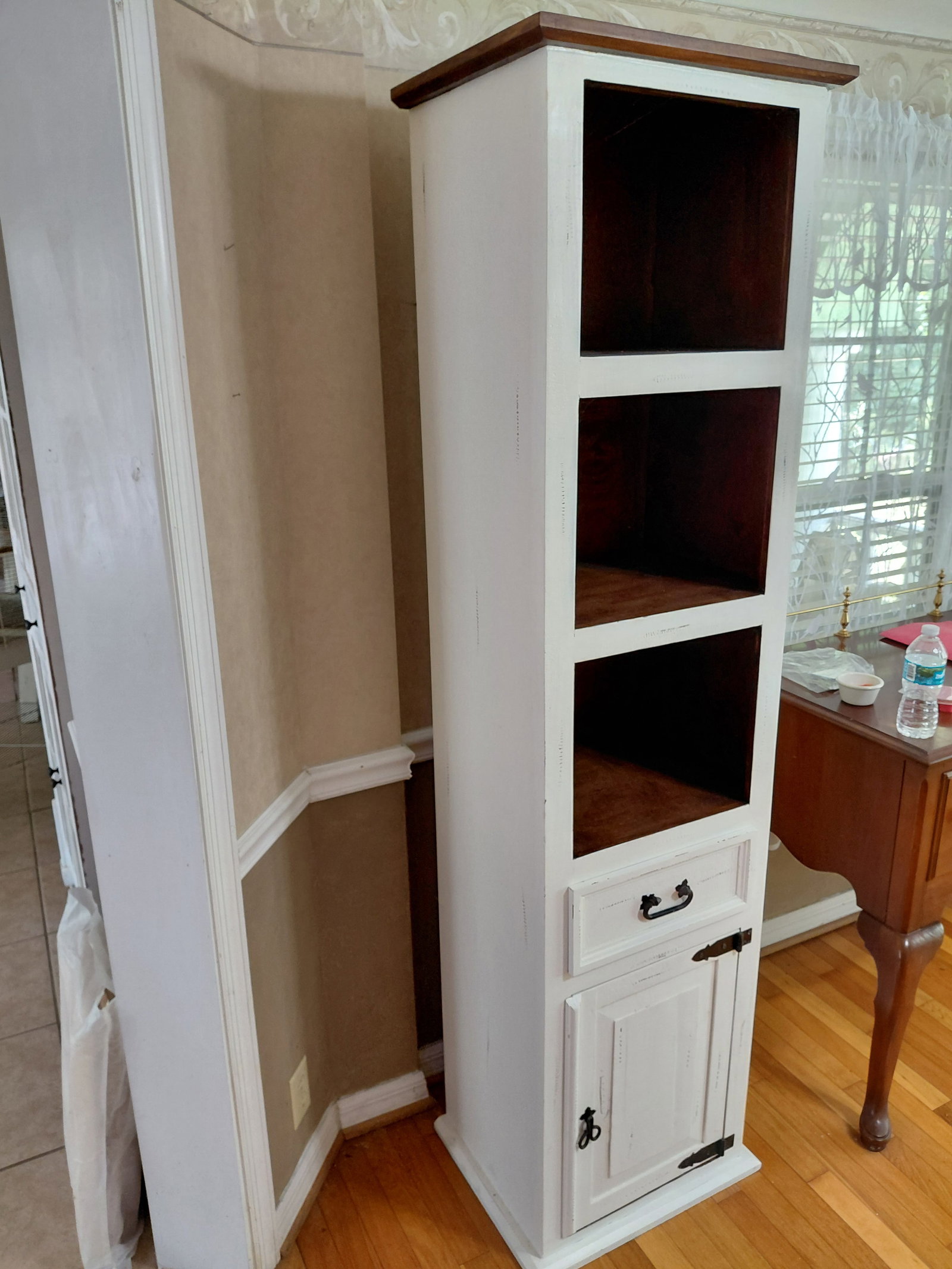 Tall Country Farmhouse Bookshelf Cabinet - 5