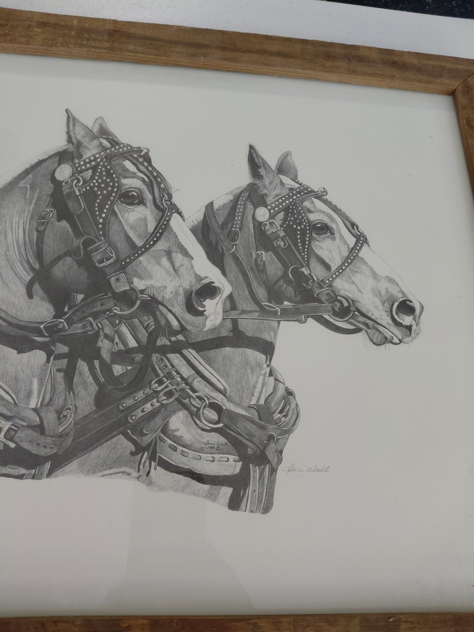 Vintage Framed Print Draft Horses / Team Work by Jenni Wall - 4