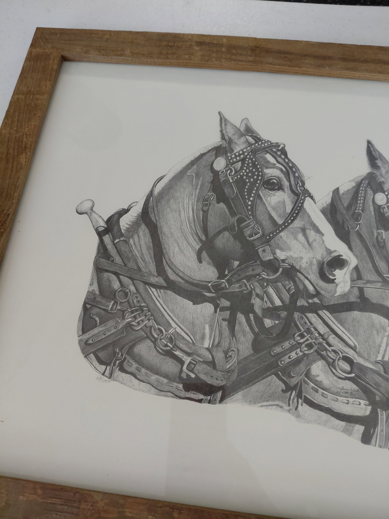 Vintage Framed Print Draft Horses / Team Work by Jenni Wall - 5