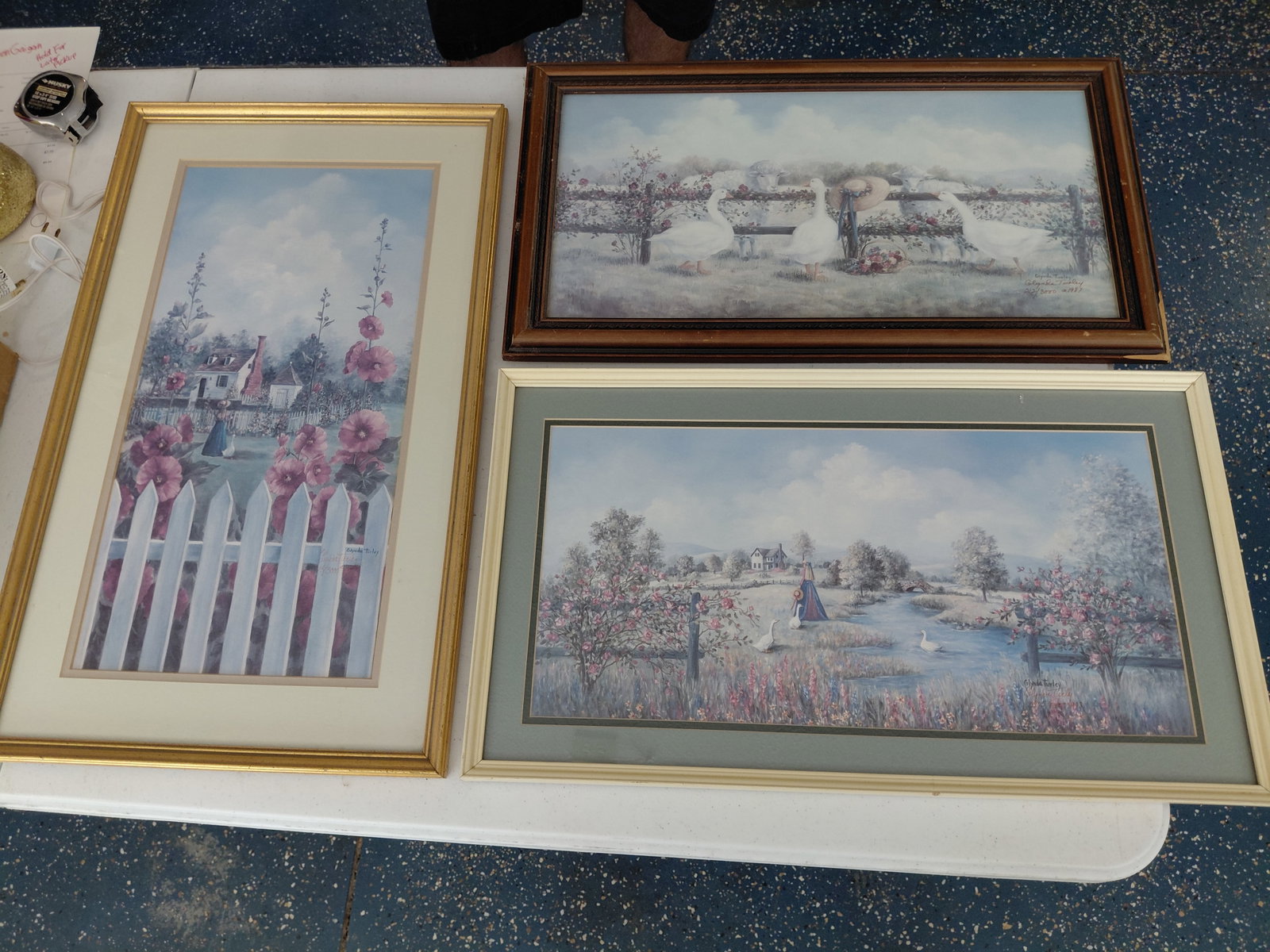 Lot of 3 Vintage Goose Artwork / all limited edition Artist Glynda Turley Signed as seen (1 of 15)