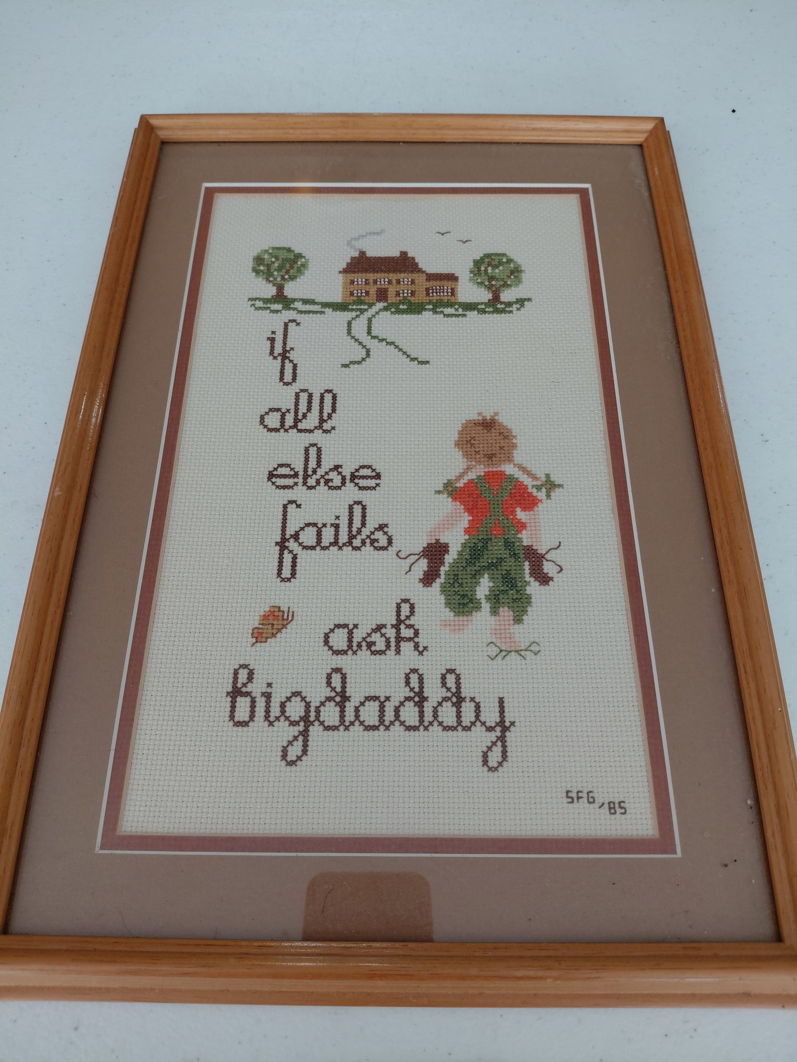 If All Else Fails Ask Daddy framed Cross stitch - 2