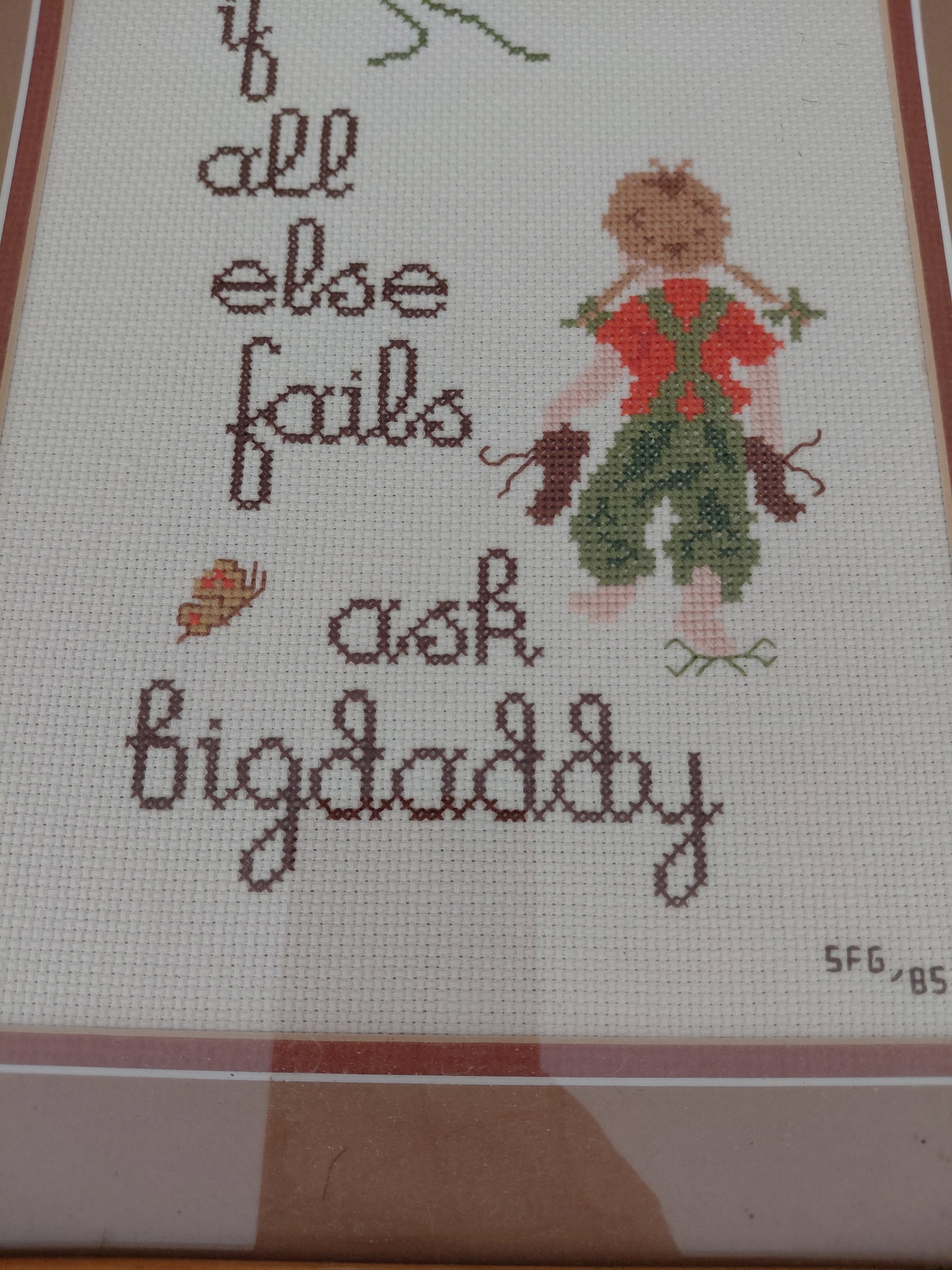 If All Else Fails Ask Daddy framed Cross stitch - 5